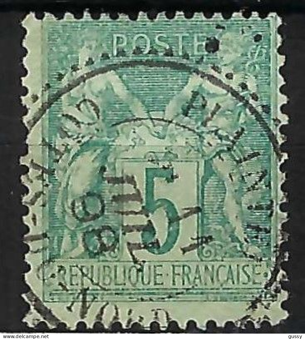 FRANCE Classique, B Obl. CAD Perlés: Plaintel (Côtes Du Nord) Sur Y&T 102 - 1876-1898 Sage (Type II)