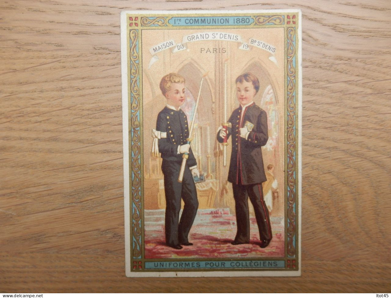 CHROMO 1ere COMMUNION 1880 UNIFORMES POUR COLLEGIENS - Andere & Zonder Classificatie