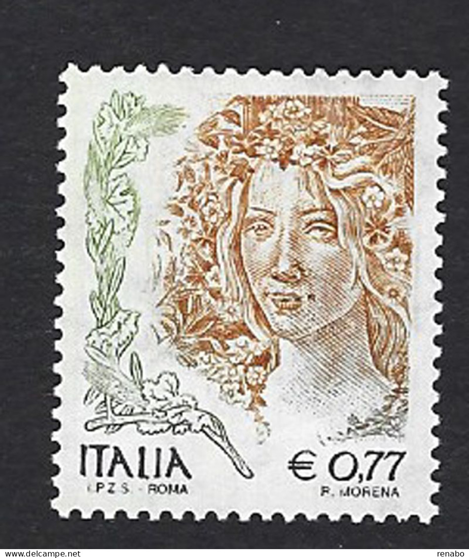 Italia 2002/ 2003; La Donna Nell’ Arte € 0,77, Dentellata 13 1/4 , La “Primavera” Dipinto Di Botticelli. - 2001-10: Mint/hinged