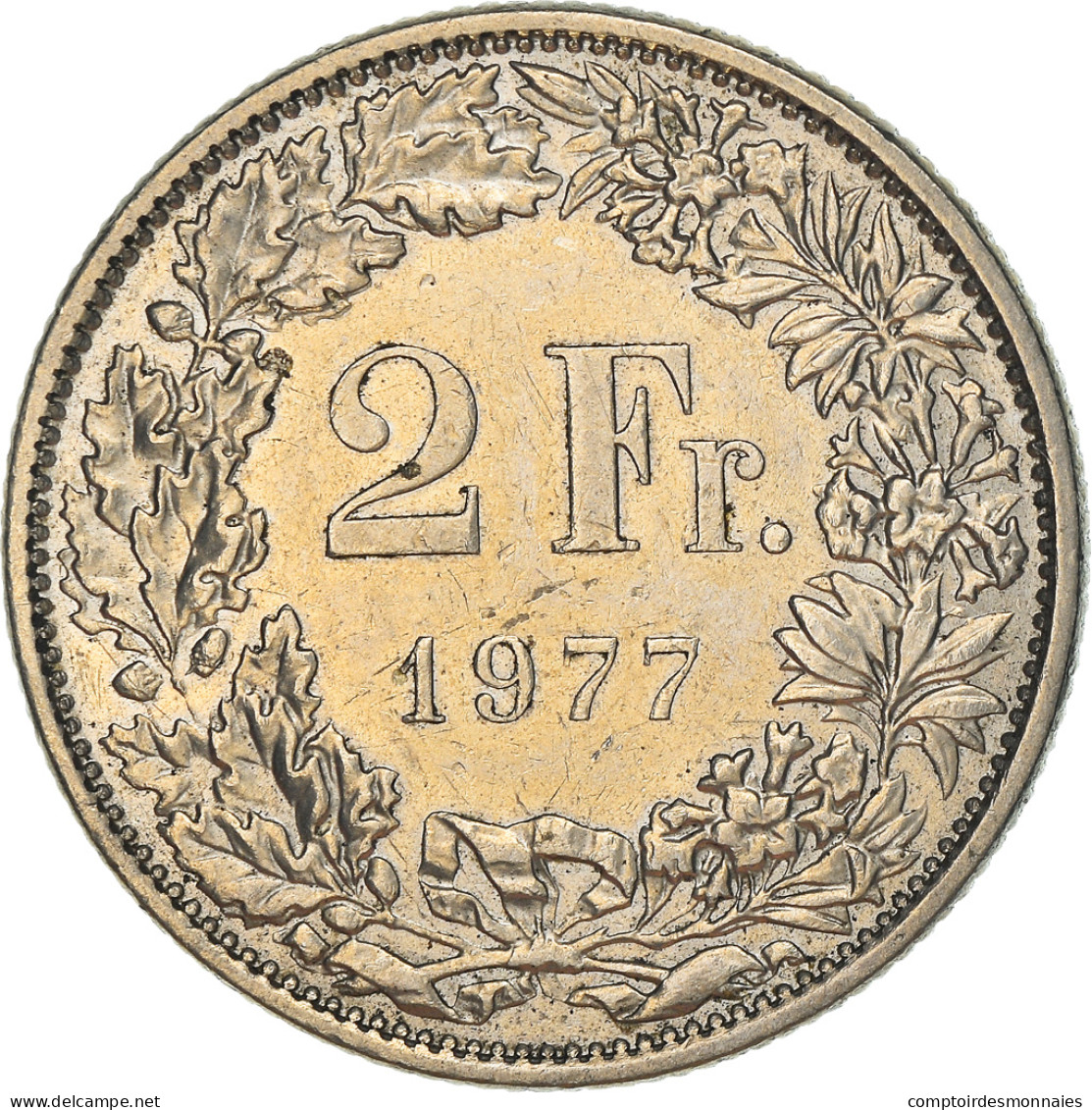 Monnaie, Suisse, 2 Francs, 1977, Bern, TTB, Cupro-nickel, KM:21a.1 - Autres & Non Classés