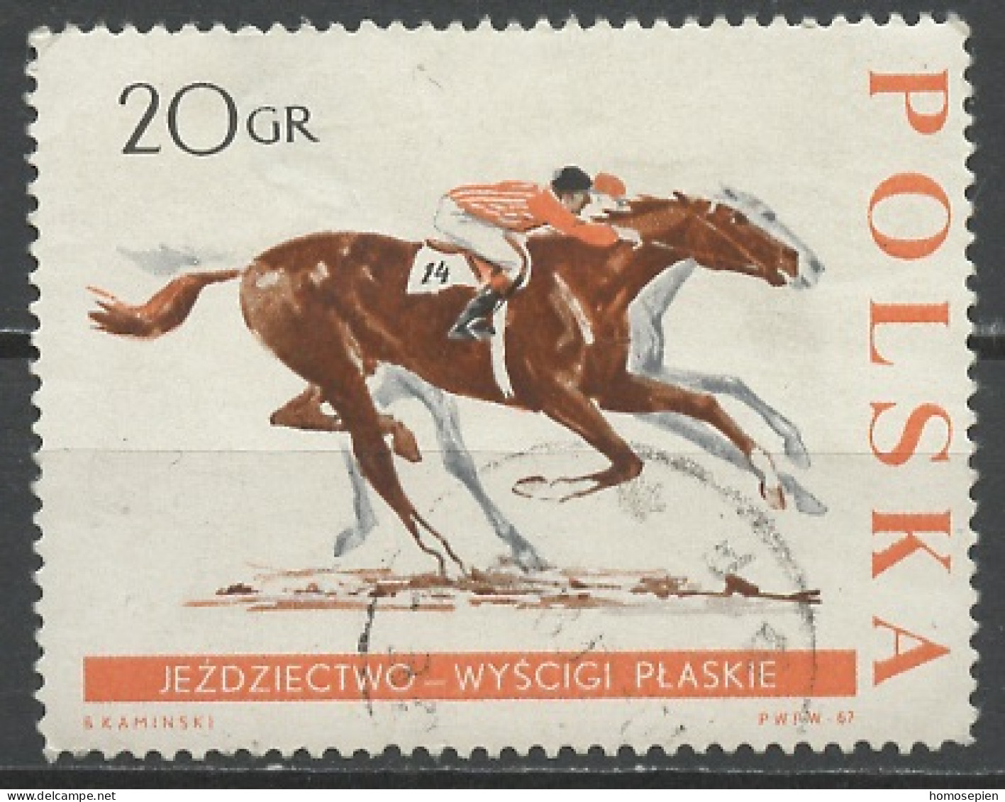 Pologne - Poland - Polen 1967 Y&T N°1591 - Michel N°1741 (o) - 20g Course De Plat - Oblitérés