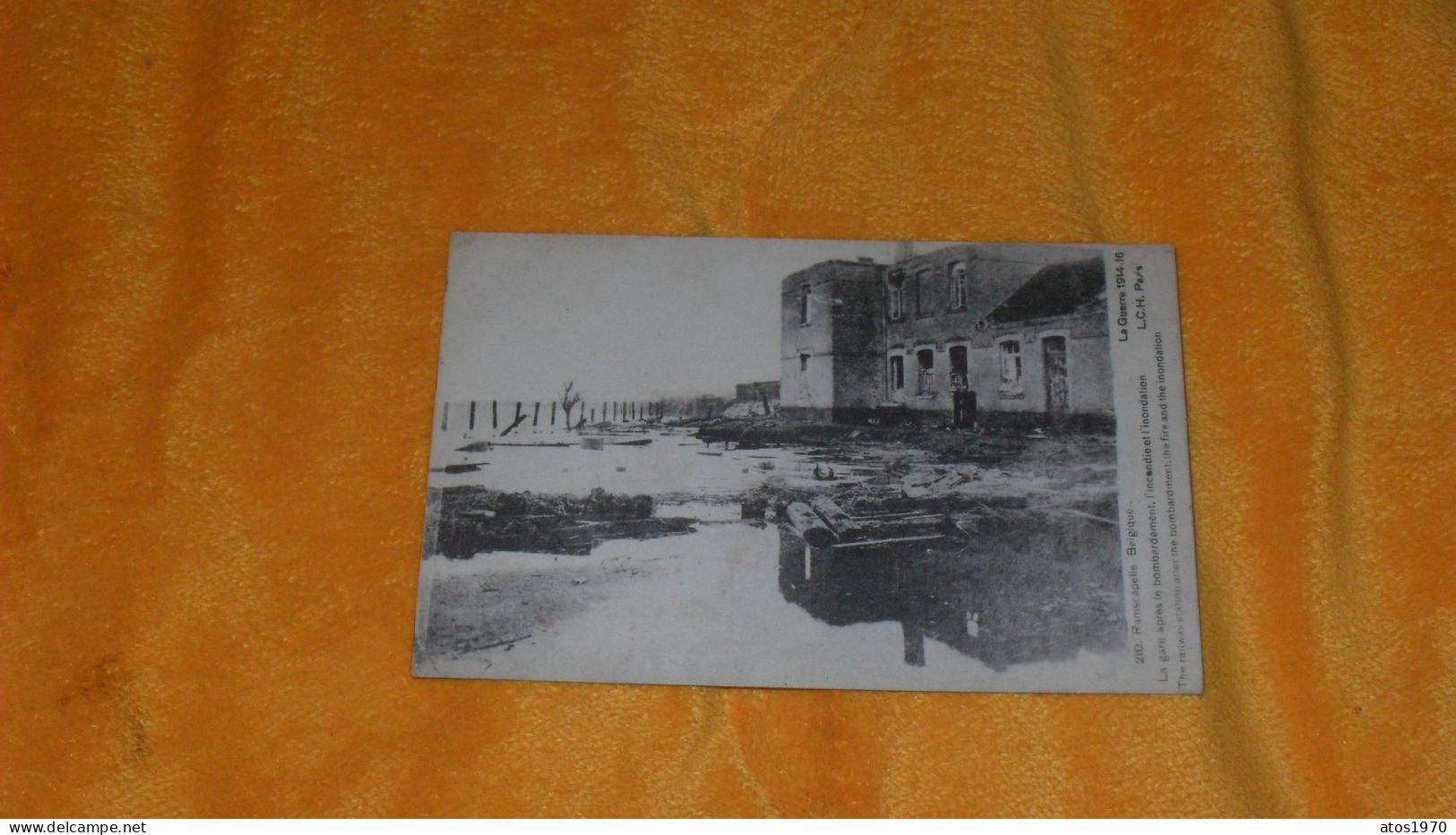 CARTE POSTALE ANCIENNE CIRCULEE DE 1917../ RAMSCAPELLE BELGIQUE.- LA GARE APRES LE BOMBARDEMENT.. - Other & Unclassified