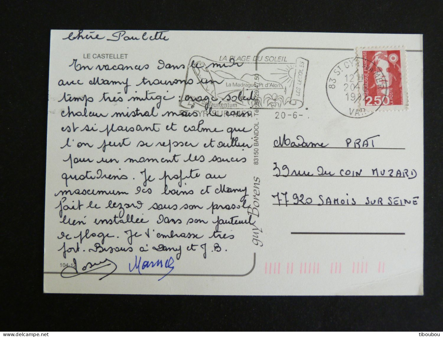 SAINT CYR SUR MER - VAR - FLAMME SUR MARIANNE BRIAT - LE CASTELLET - Mechanical Postmarks (Advertisement)