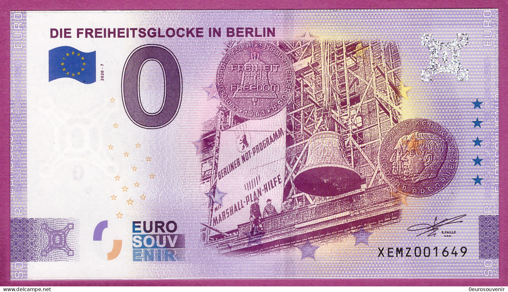 0-Euro XEMZ 07 2020 DIE FREIHEITSGLOCKE IN BERLIN - SERIE DEUTSCHE EINHEIT - Privatentwürfe