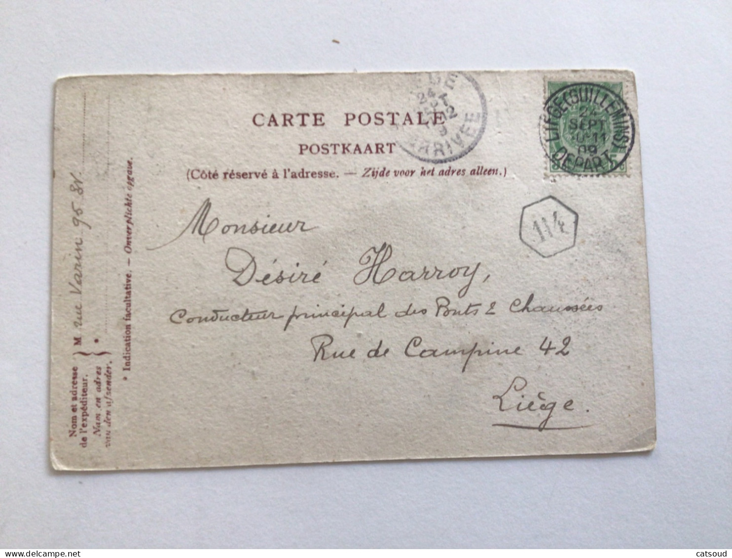 Carte Postale Ancienne (1909) Liège Une Avenue à Cointe - Liege