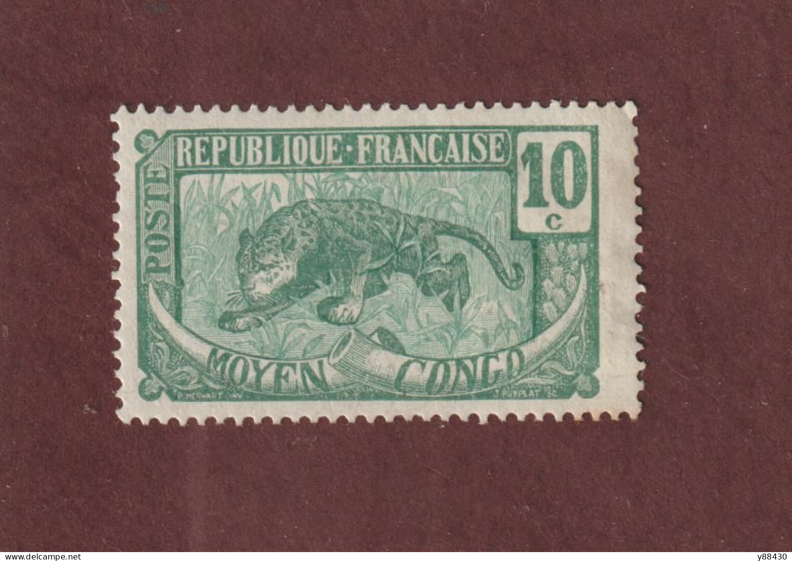 CONGO MOYEN - 68 De 1922 - Neuf * - Type Panthère - 10c. Vert Foncé Et Vert - 2 Scan - Neufs