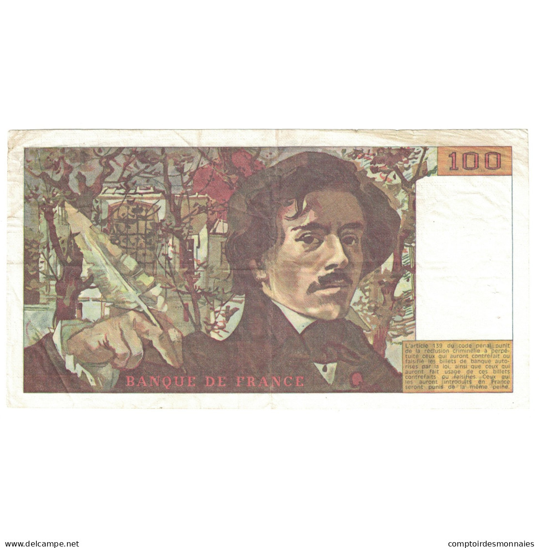 France, 100 Francs, Delacroix, 1981, D.50, SUP, Fayette:69.5, KM:154b - 100 F 1978-1995 ''Delacroix''