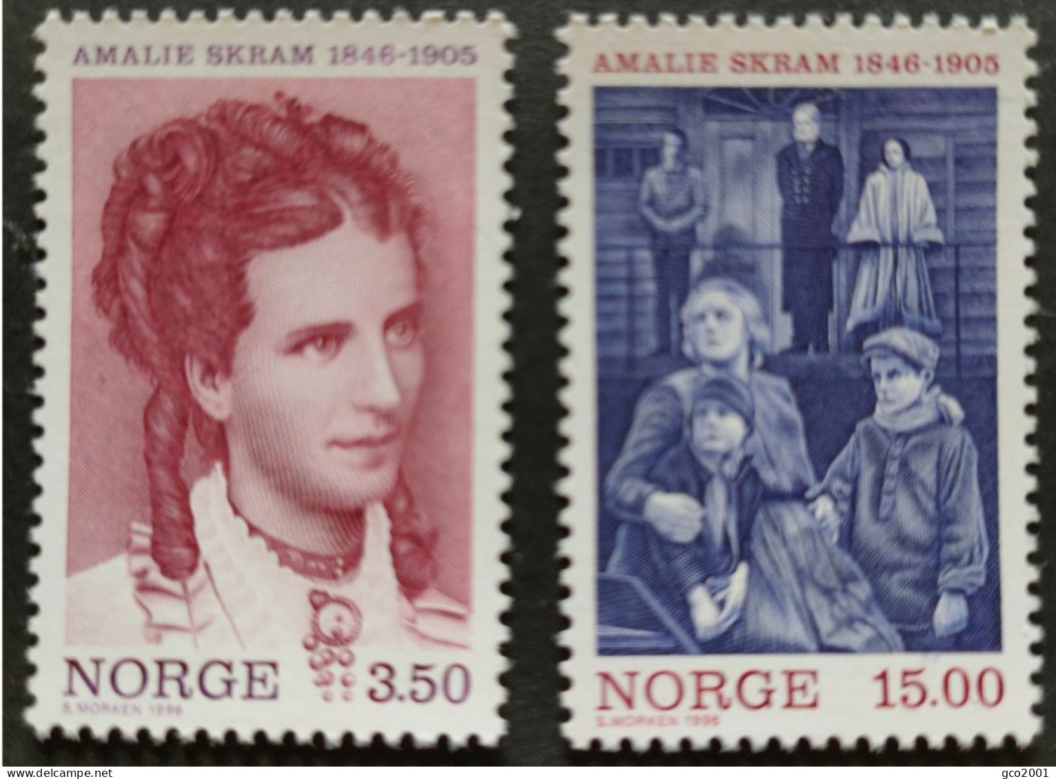 NORVEGE / YT 1183 - 1184 / CÉLÉBRITÉ - AMALIE SKRAM - LITTERATURE / NEUFS ** / MNH - Unused Stamps