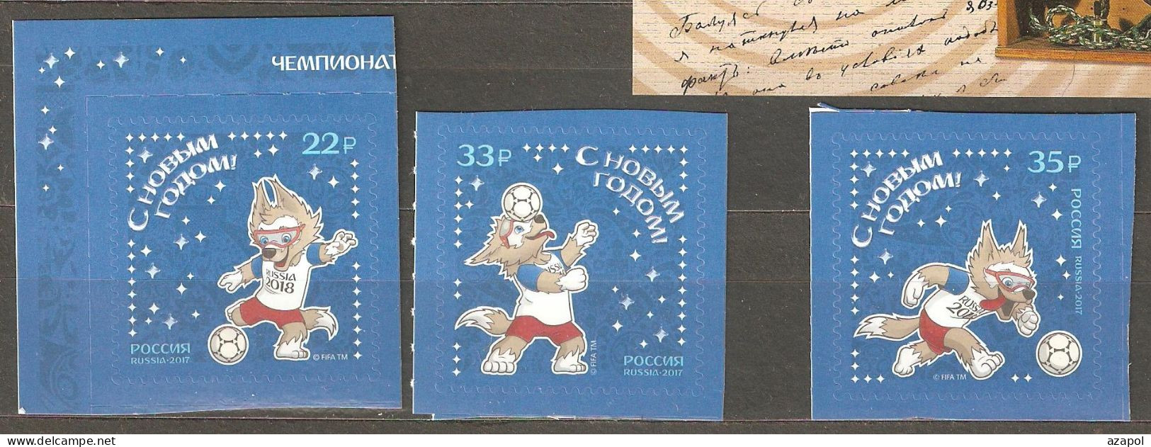 Russia: Full Set Of 3 Mint Stamps, New Year - FIFA 2018 World Cup, 2017, Mi#2511-3, MNH - 2018 – Russie