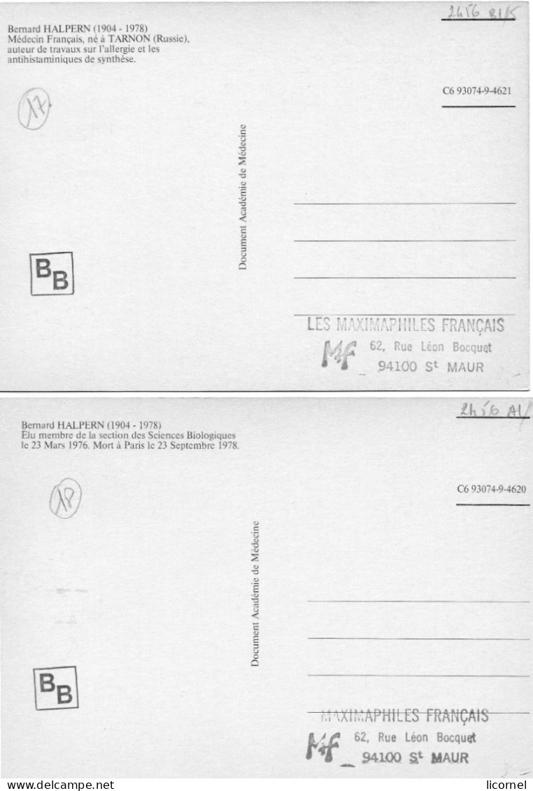 Carte  Maxi  1987 Premier Jour/BERNARD HALPERN( Lot De 2 Cartes) - 1980-1989