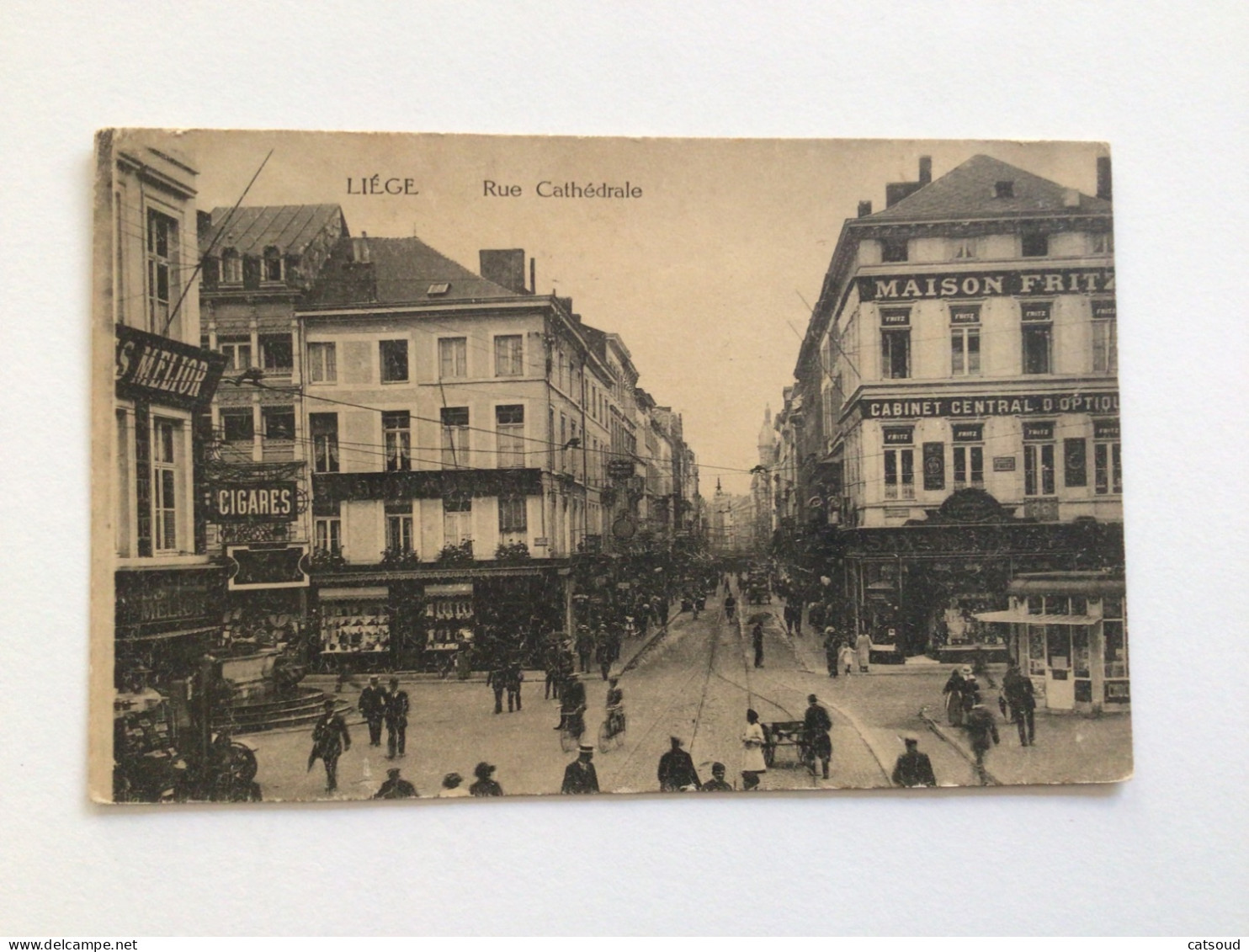 Carte Postale Ancienne (1922) Liège Rue Cathédrale - Luik