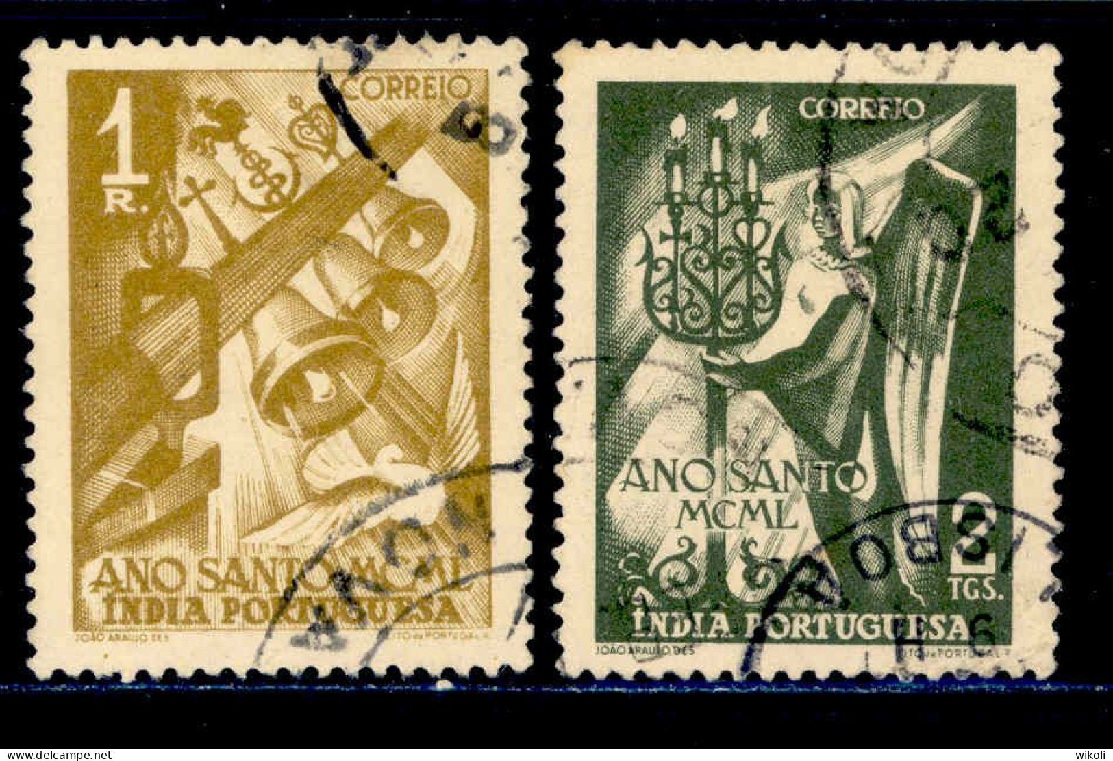 ! ! Portuguese India - 1950 Holy Year (Complete Set) - Af. 405 & 406 - Used - Portuguese India