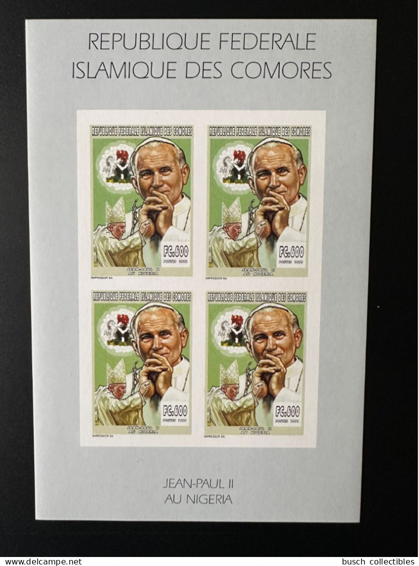 Comores Comoros Komoren 1999 YT 1122 ND Imperf Pape Jean-Paul II Papst Johannes Paul Pope John Paul - Comores (1975-...)