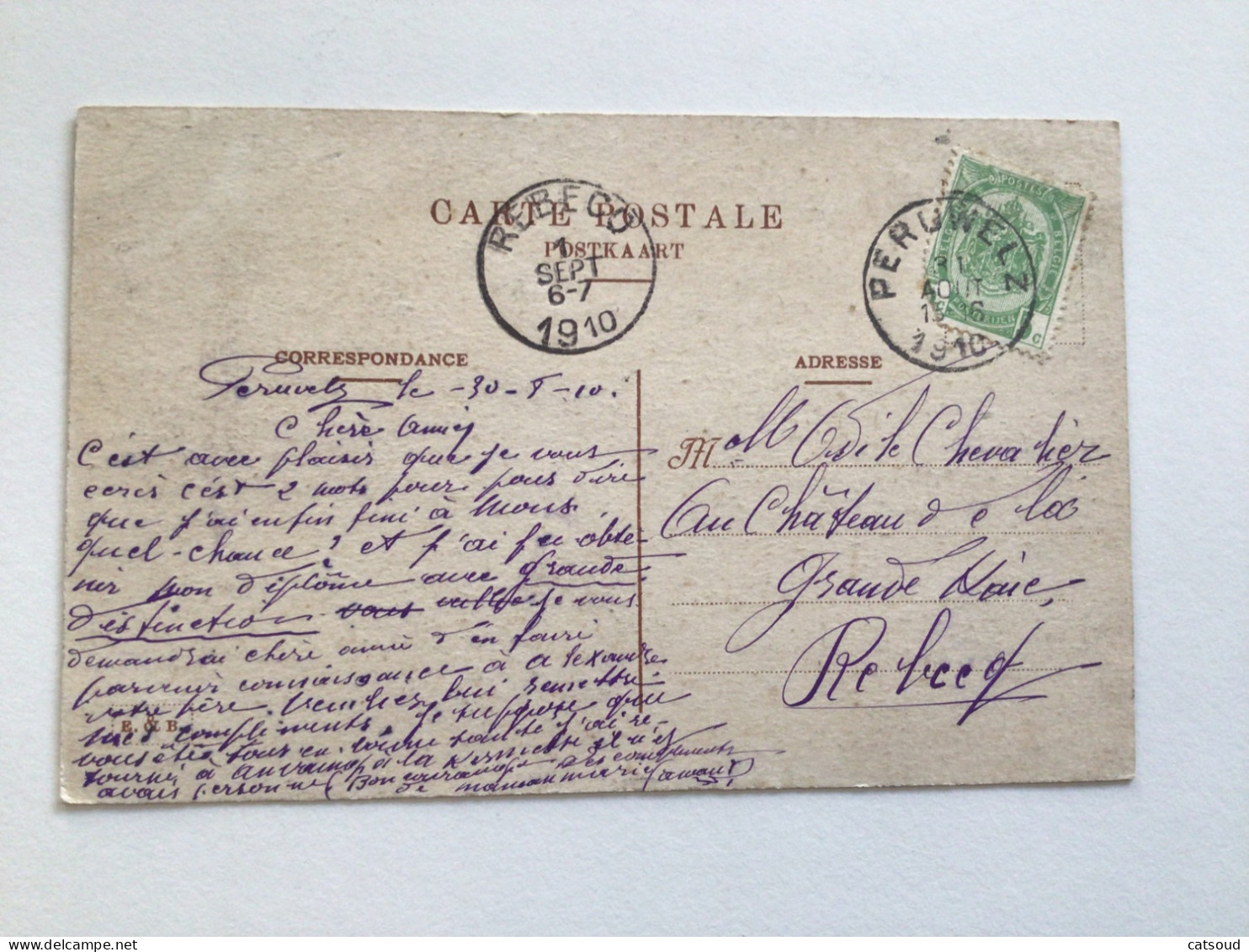 Carte Postale Ancienne (1910) Péruwelz Château Dapsens, Vue Des Jardins - Péruwelz