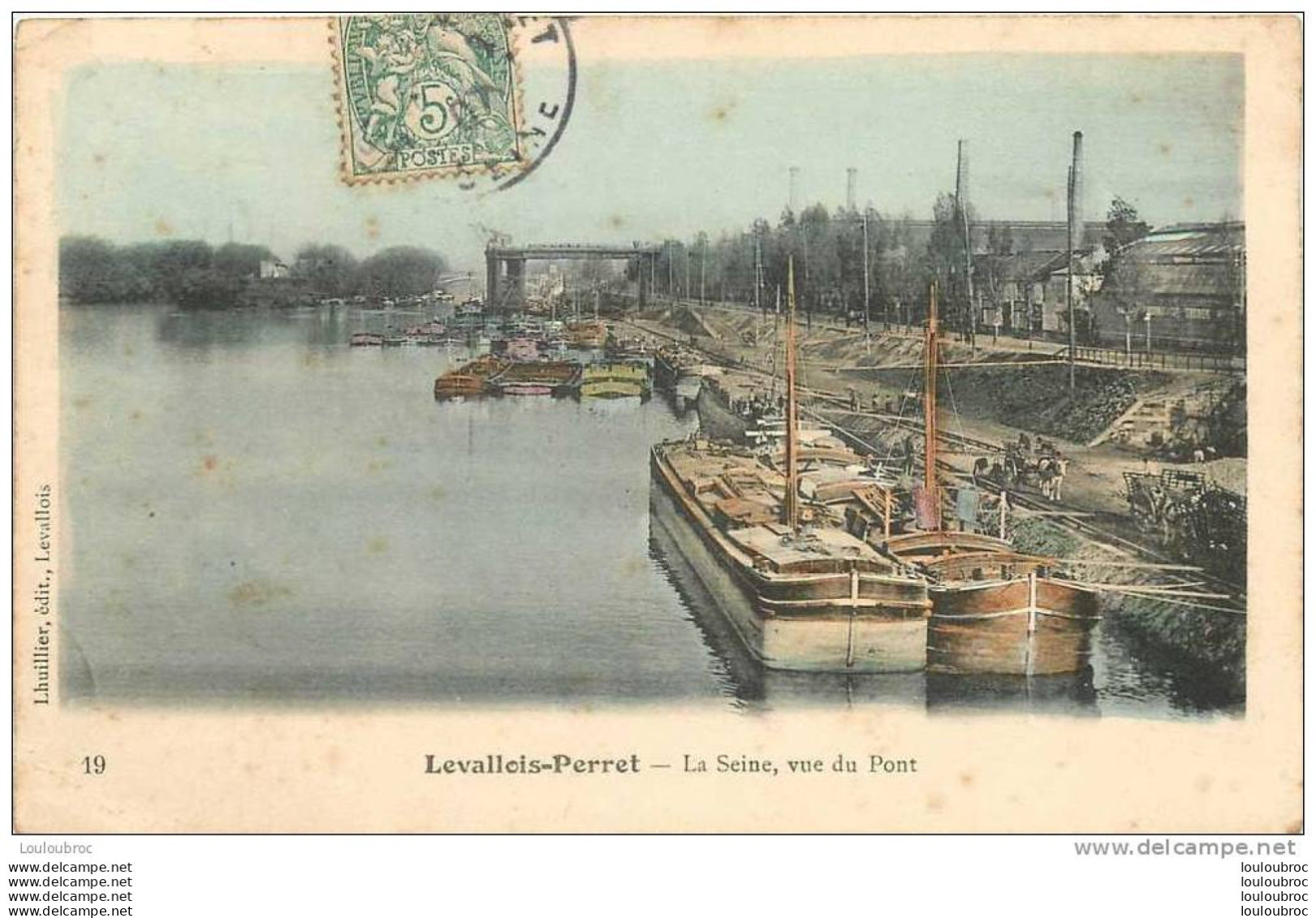 92 LEVALLOIS PERRET LA SEINE VUE DU PONT  EDIT LHUILLIER N°19 - Levallois Perret