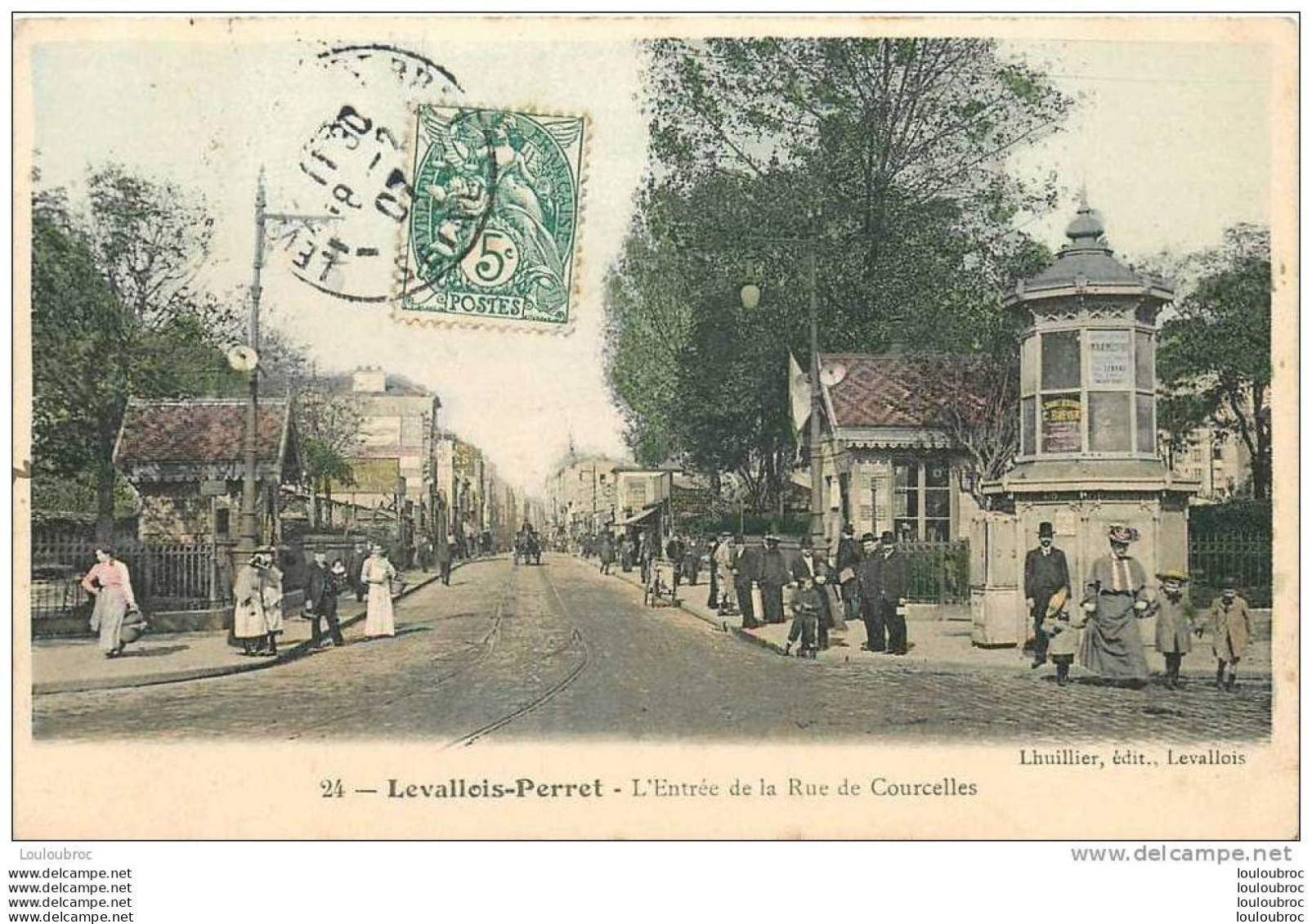 92 LEVALLOIS PERRET L'ENTREE DE LA RUE DE COURCELLES  EDIT LHUILLIER N°24 - Levallois Perret