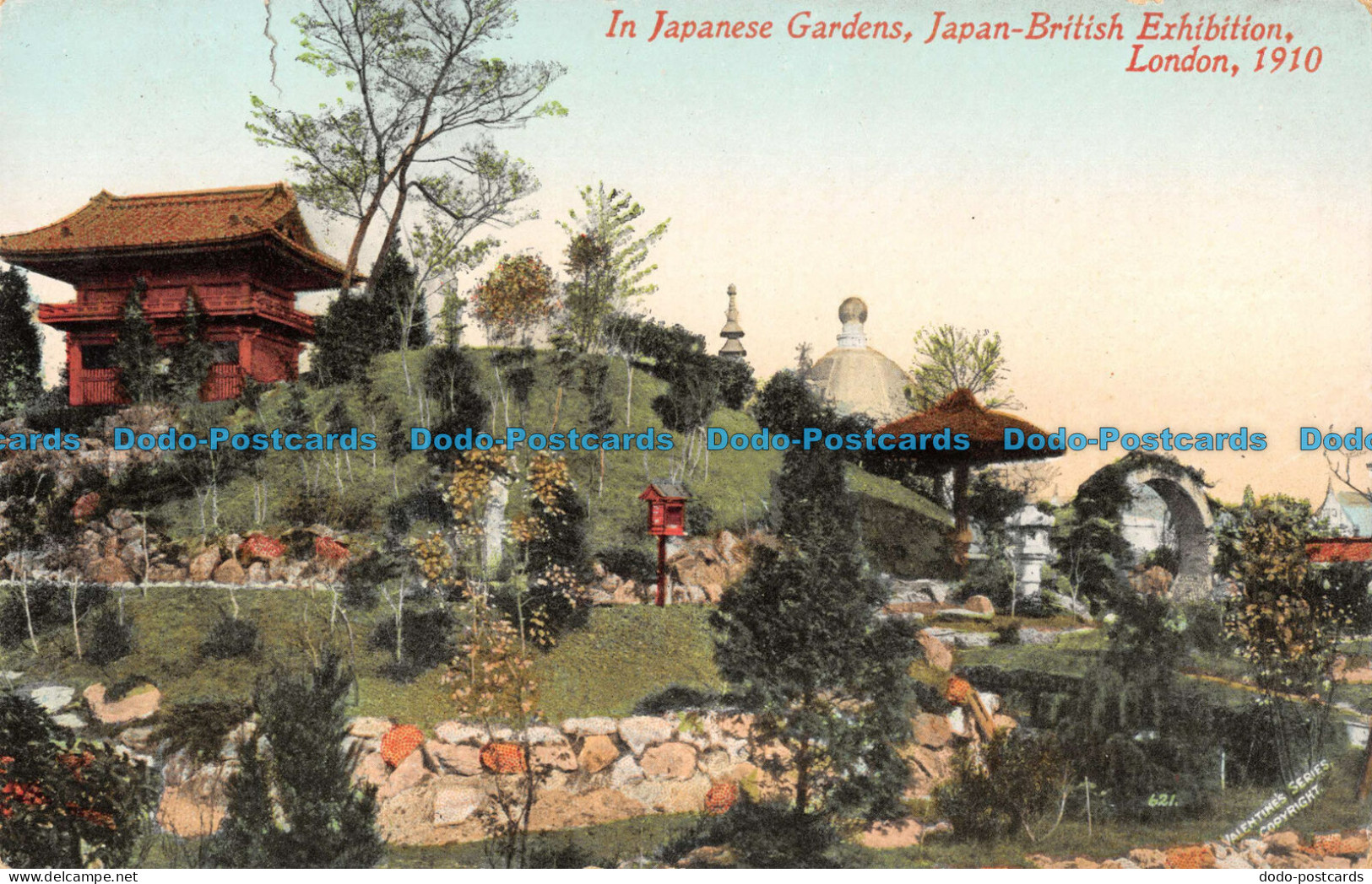 R097576 In Japanese Gardens. Japan British Exhibition. London. 1910. Valentine - Sonstige & Ohne Zuordnung