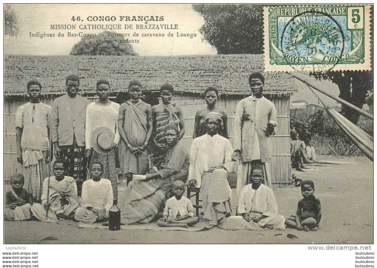 CONGO FRANCAIS INDIGENES DU BAS CONGO PORTEURS DE CARAVANE DE LOANGO ET LEURS ENFANTS - Congo Français