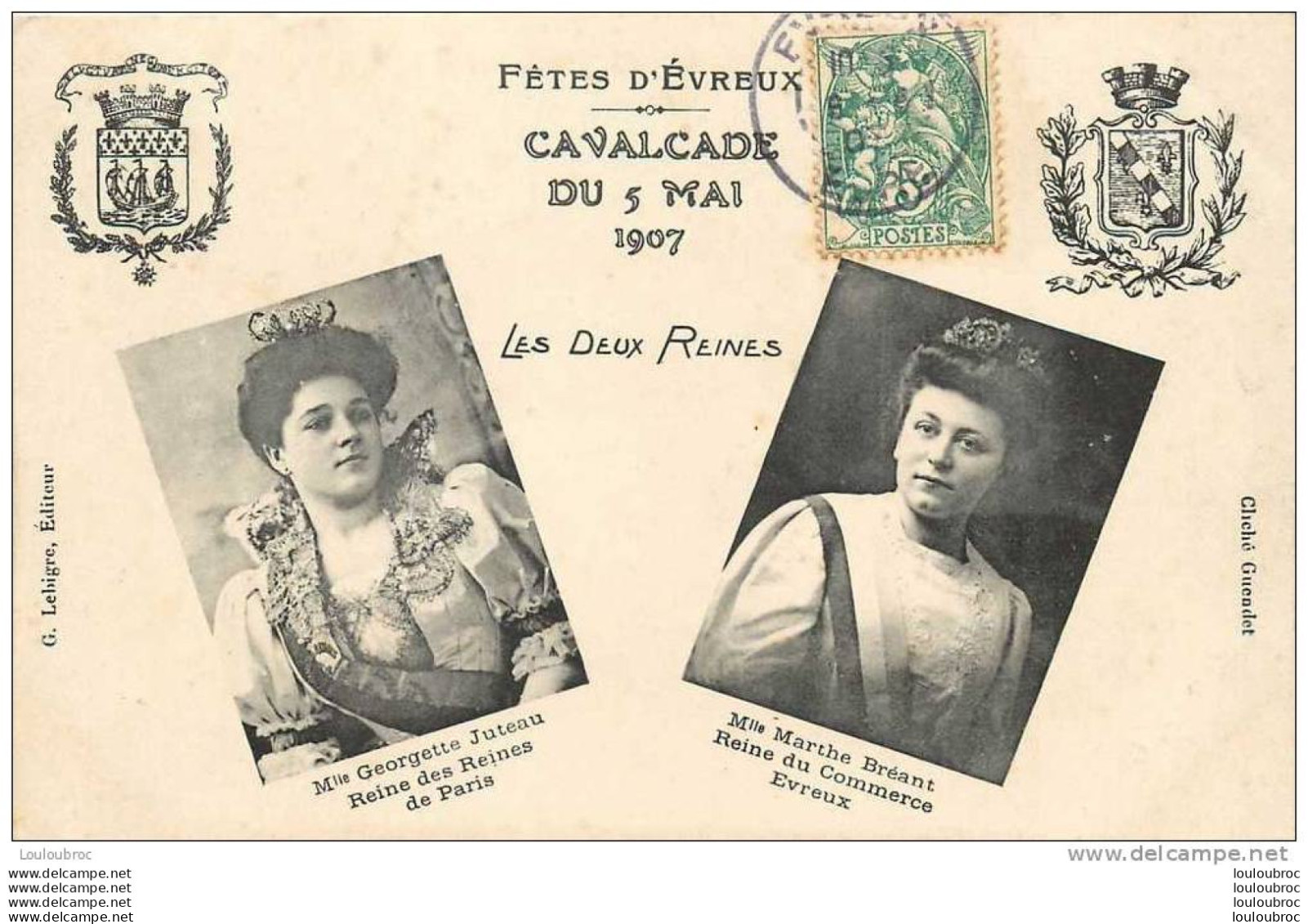 27 EVREUX FETES CAVALCADE DU 5 MAI 1907 LES DEUX REINES - Evreux