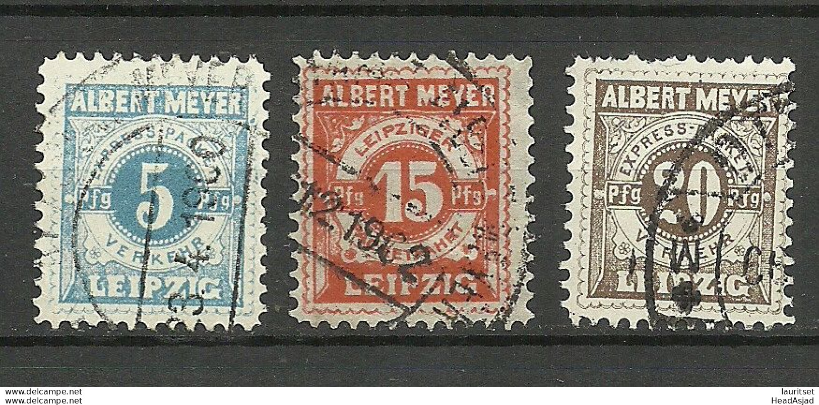 Deutschland Germany Ca. 1900 Leipzig Local City Post Stadtpost Albert Meyer Express Packetfahrt - Correos Privados & Locales