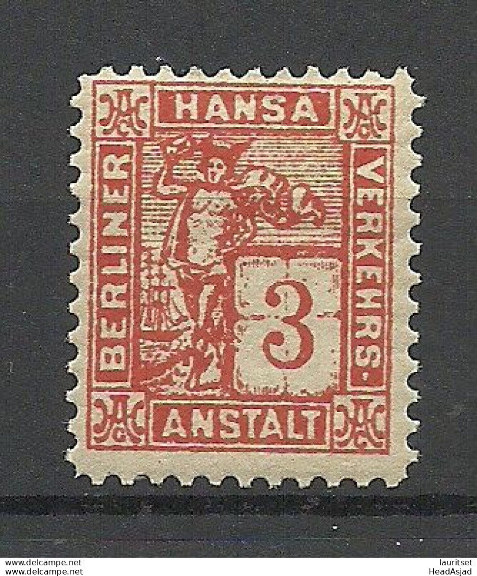 Germany Local City Post Deutsches Reich Privatpost BERLIN Ca. 1895 Hansa Verkehrsanstalt MNH - Private & Local Mails