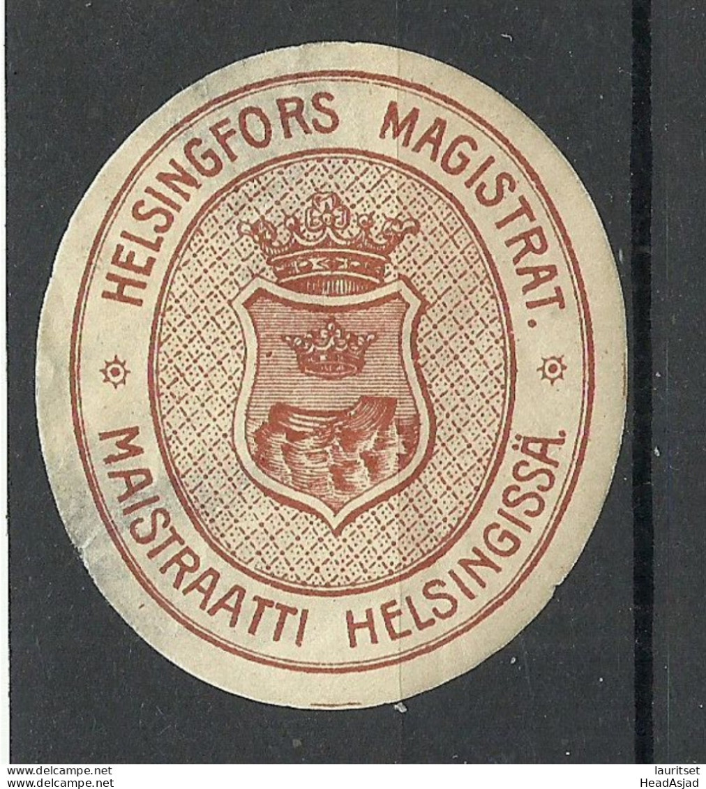 FINLAND FINNLAND Magistrat Of HELSINKI City Vignette Seal Siegelmarke NB! Thinned Places! Dümme Stellen! - Autres & Non Classés
