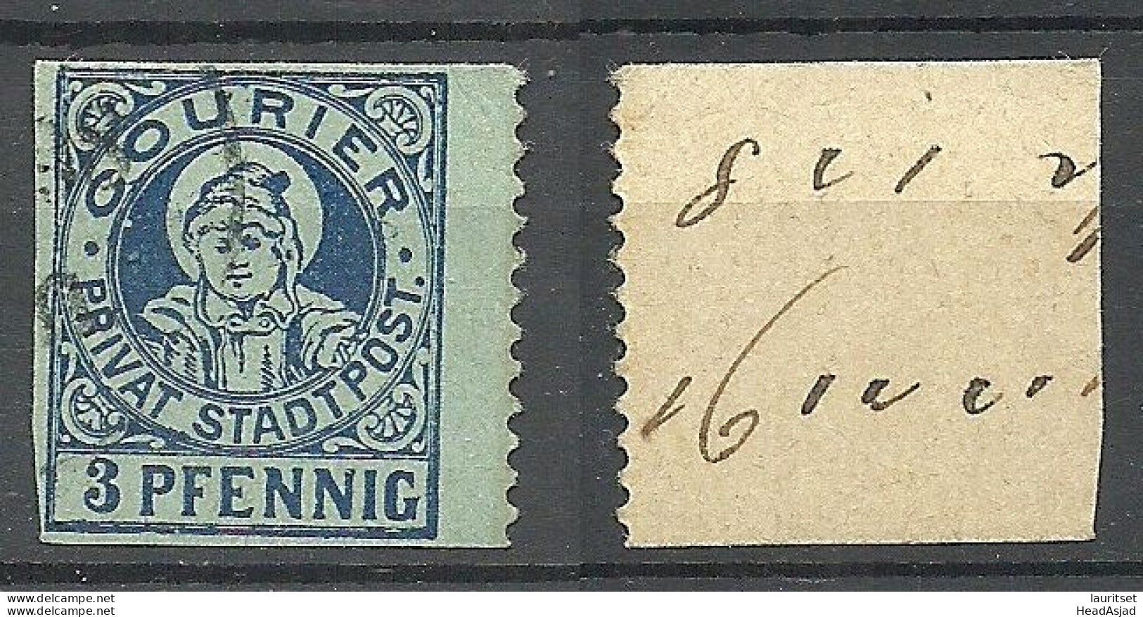 Germany Deutsches Reich Ca 1890 M√úNCHEN Lokaler Stadtpost Local City Post Stationery Out Cut O - Private & Local Mails