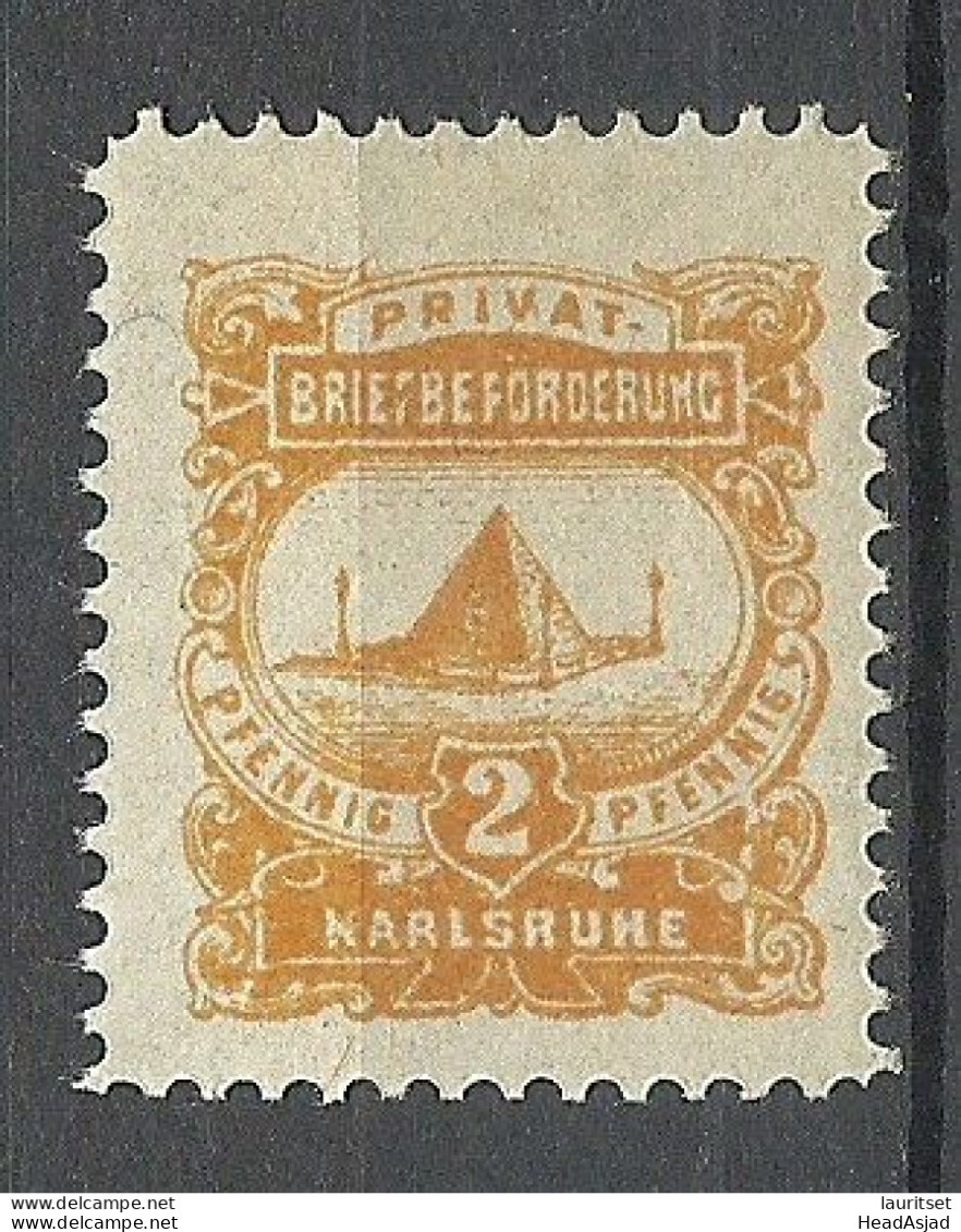 Deutschland Germany Ca. 1885 KARLSRUHE Privater Stadtpost 2 Pf Local City Post MNH - Correos Privados & Locales