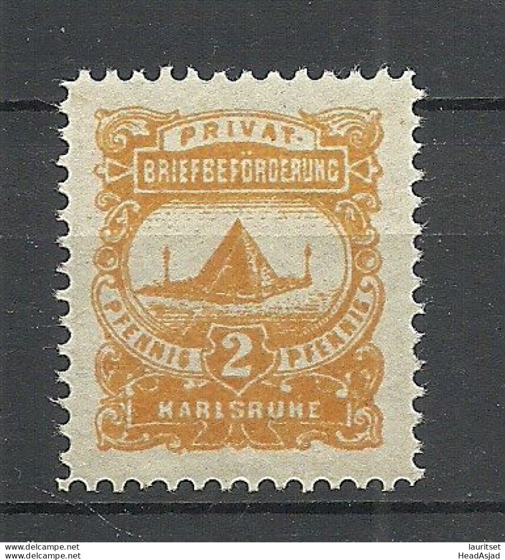 Deutschland Germany Ca. 1885 KARLSRUHE Privater Stadtpost 2 Pf Local City Post MNH - Private & Local Mails