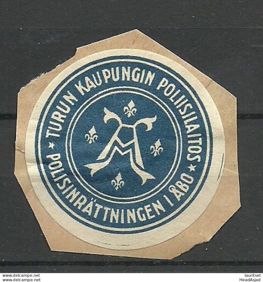 FINLAND FINNLAND Police Of City Turku Turu Vignette Seal Stamp Siegelmarke - Other & Unclassified