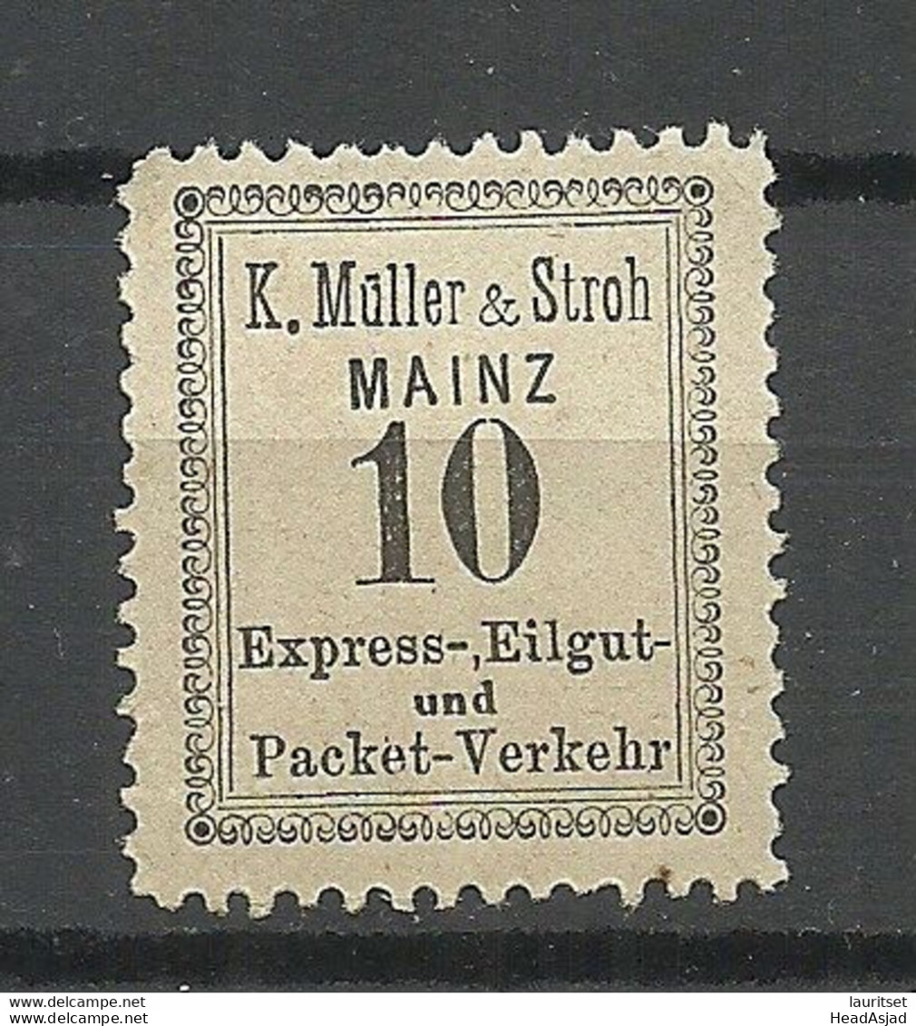 Germany Deutschland Ca 1885 Lokaler Stadtpost MAINZ Local City Post Müller & Stroh (*) - Postes Privées & Locales