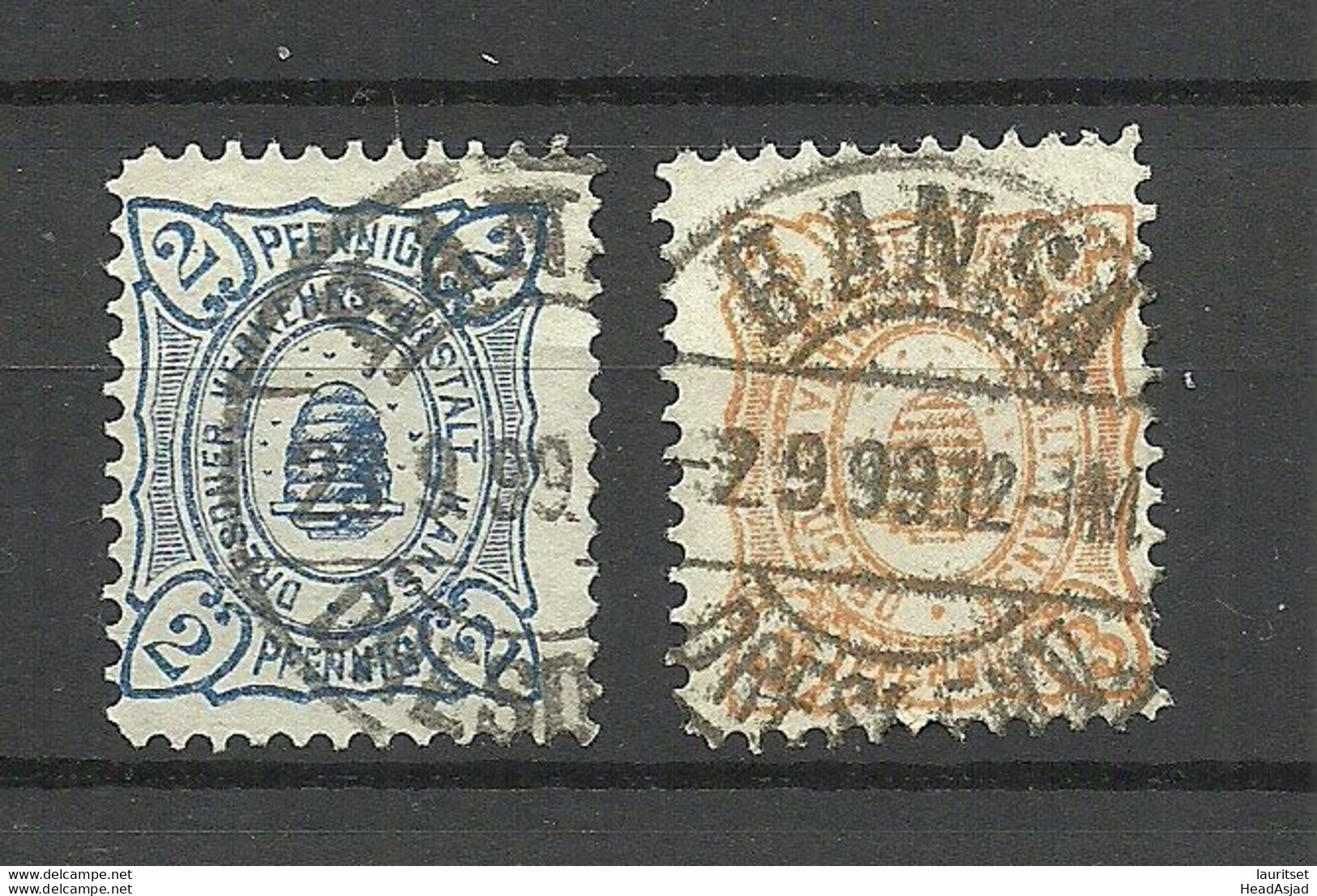 Germany Deutschland Ca 1895 Lokale Stadtbriefmarken DRESDEN Local City Post Verkehrsanstalt Hansa O - Postes Privées & Locales