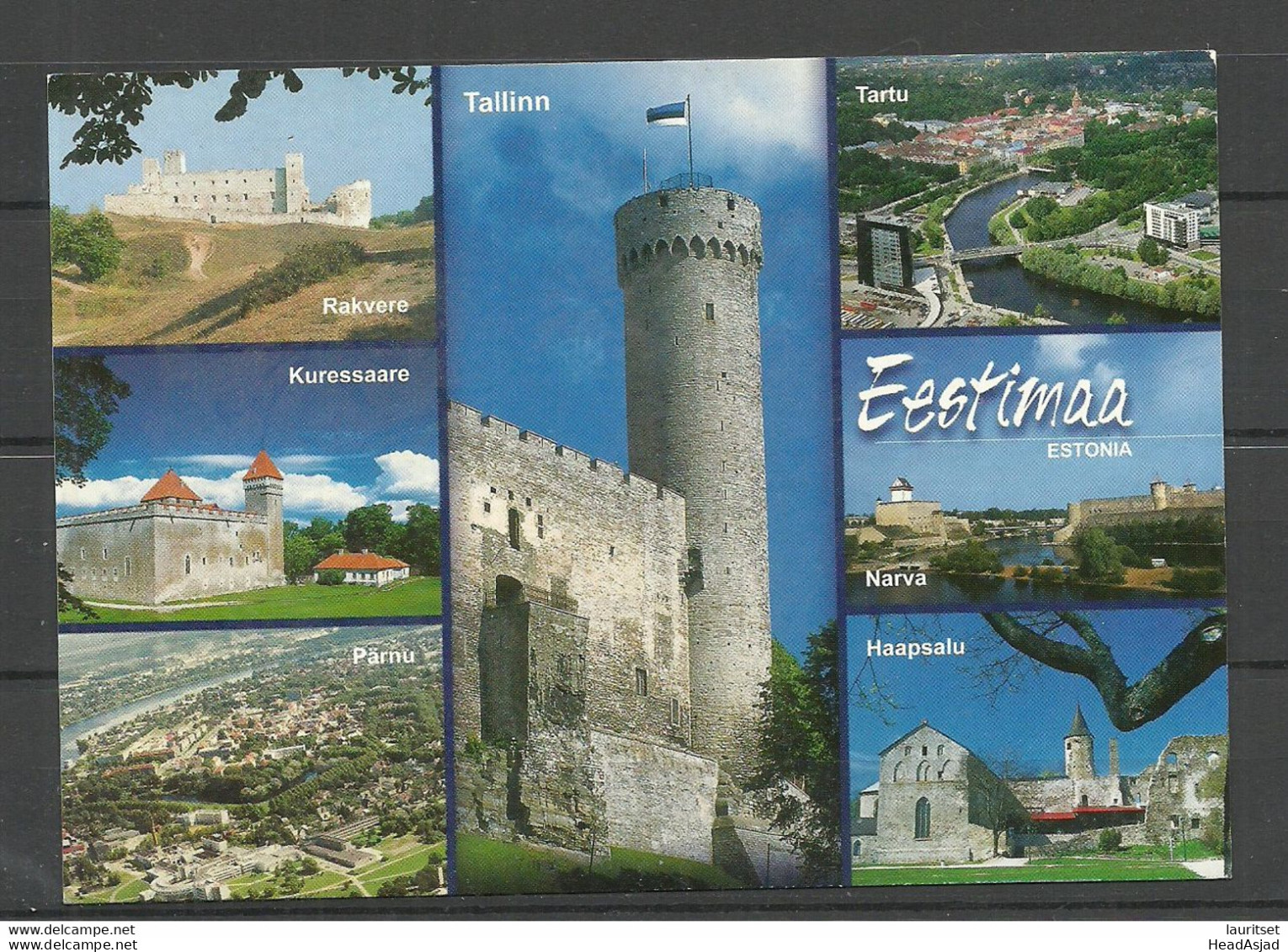 Estland Estonia 2000 Post Card City Viws, Used, Wth Stamp - Estonie