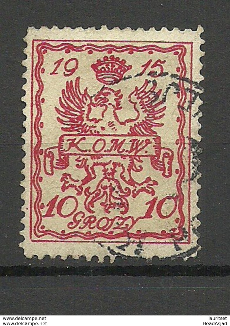 POLEN Poland 1915 Stadtpost Warschau Local City Post Michel 2 B O NB! Thin Spot! - Used Stamps