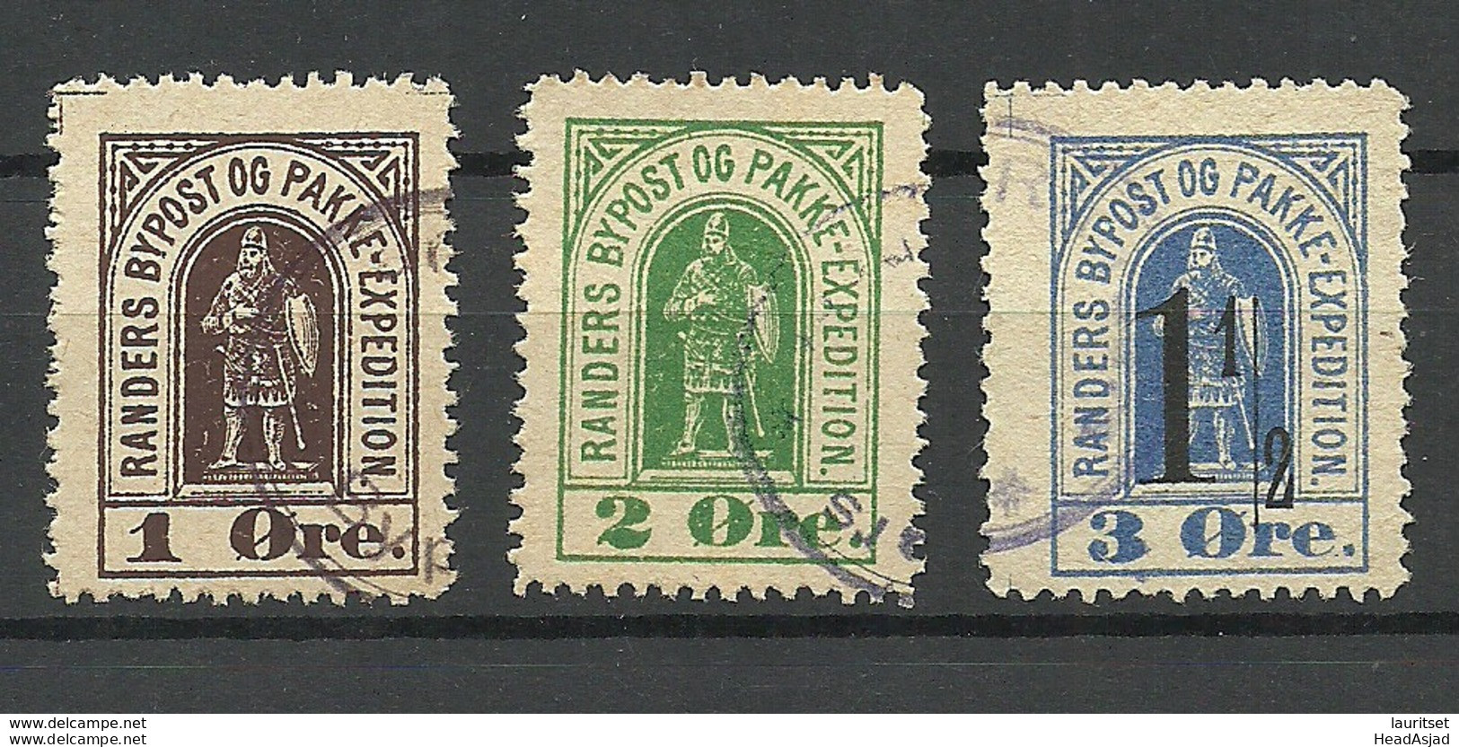 DENMARK 1887 RANDERS Lokalpost Local City Post O - Local Post Stamps