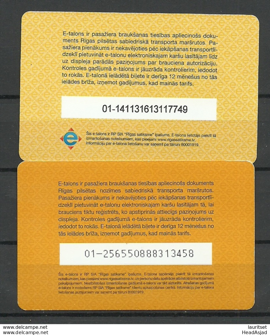 RIGA LATVIA 2019 Fahrkarten City Transport Card Tickets, 2 Various Designs - Autres & Non Classés