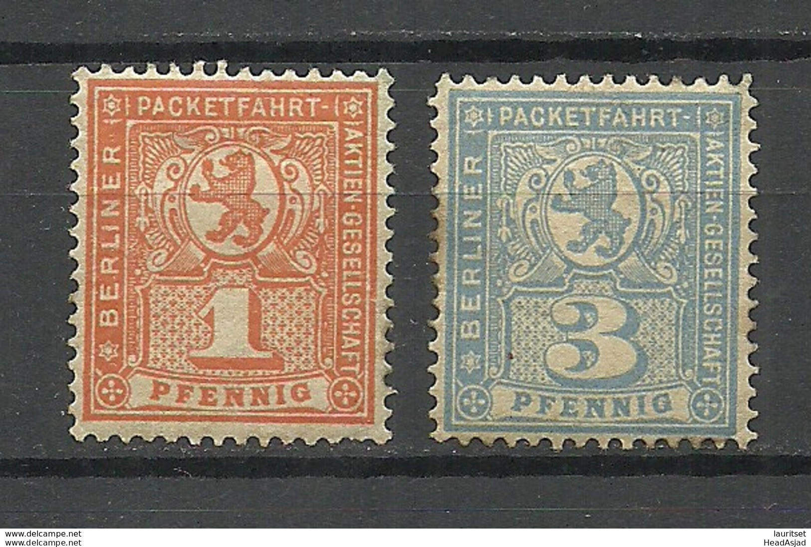 Germany Ca 1890 BERLIN Lokaler Stadtpost Local City Post Packetfahrt 1 & 3 Pf. * - Postes Privées & Locales