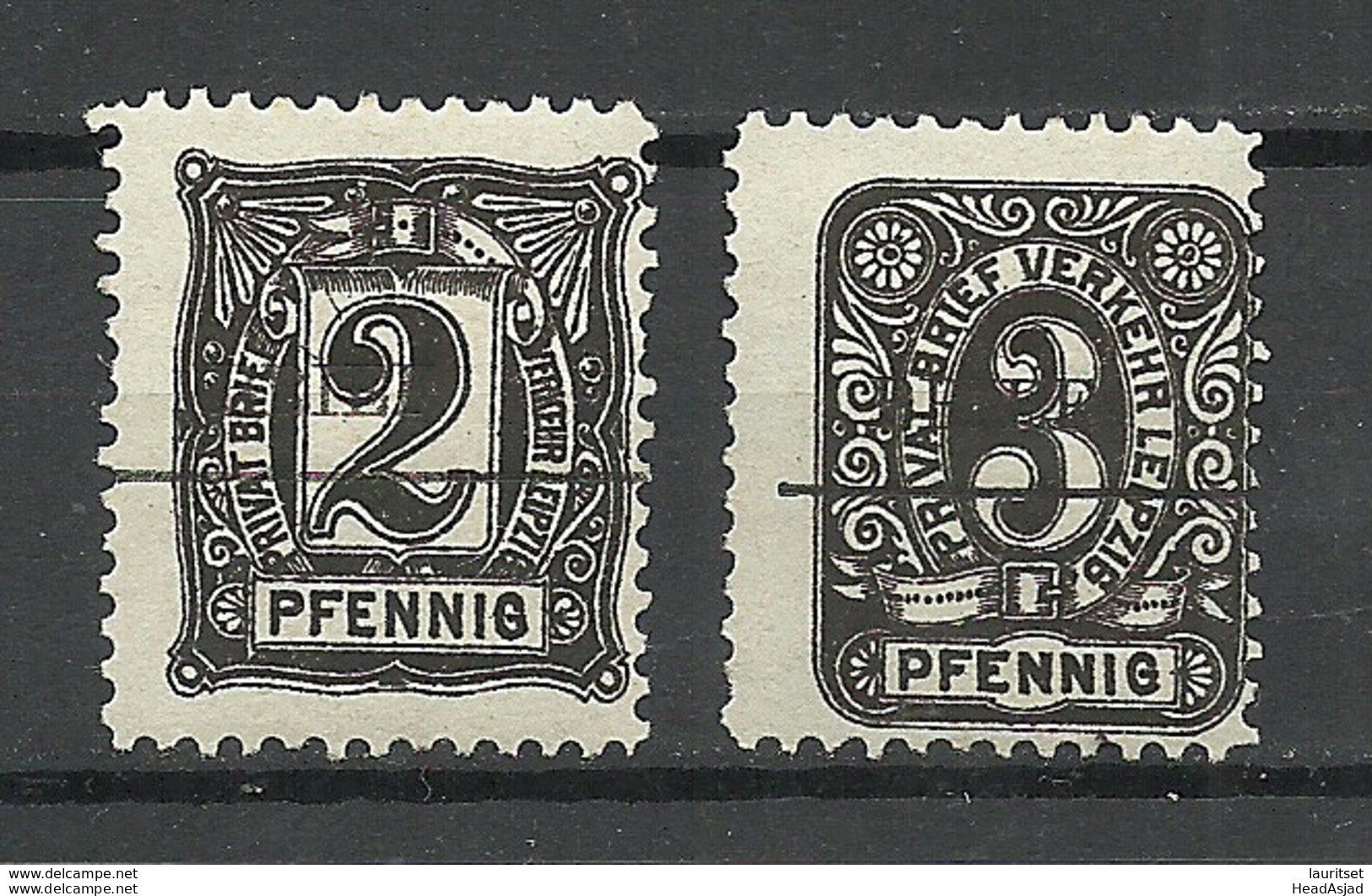 GERMANY Ca 1895 Local City Post LEIPZIG Privatpost Stadtpost With Overprint / Mit Überdruck * - Private & Local Mails