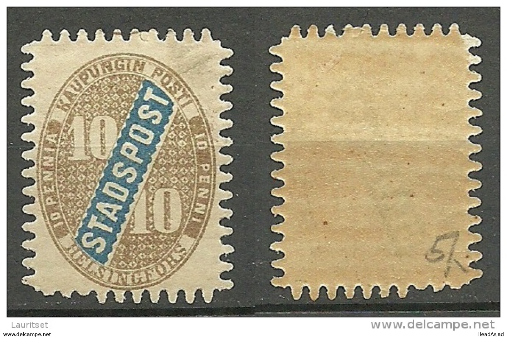 FINLAND HELSINKI 1868/70 Local City Post Stadtpost 10 Pen * - Lokale Uitgaven