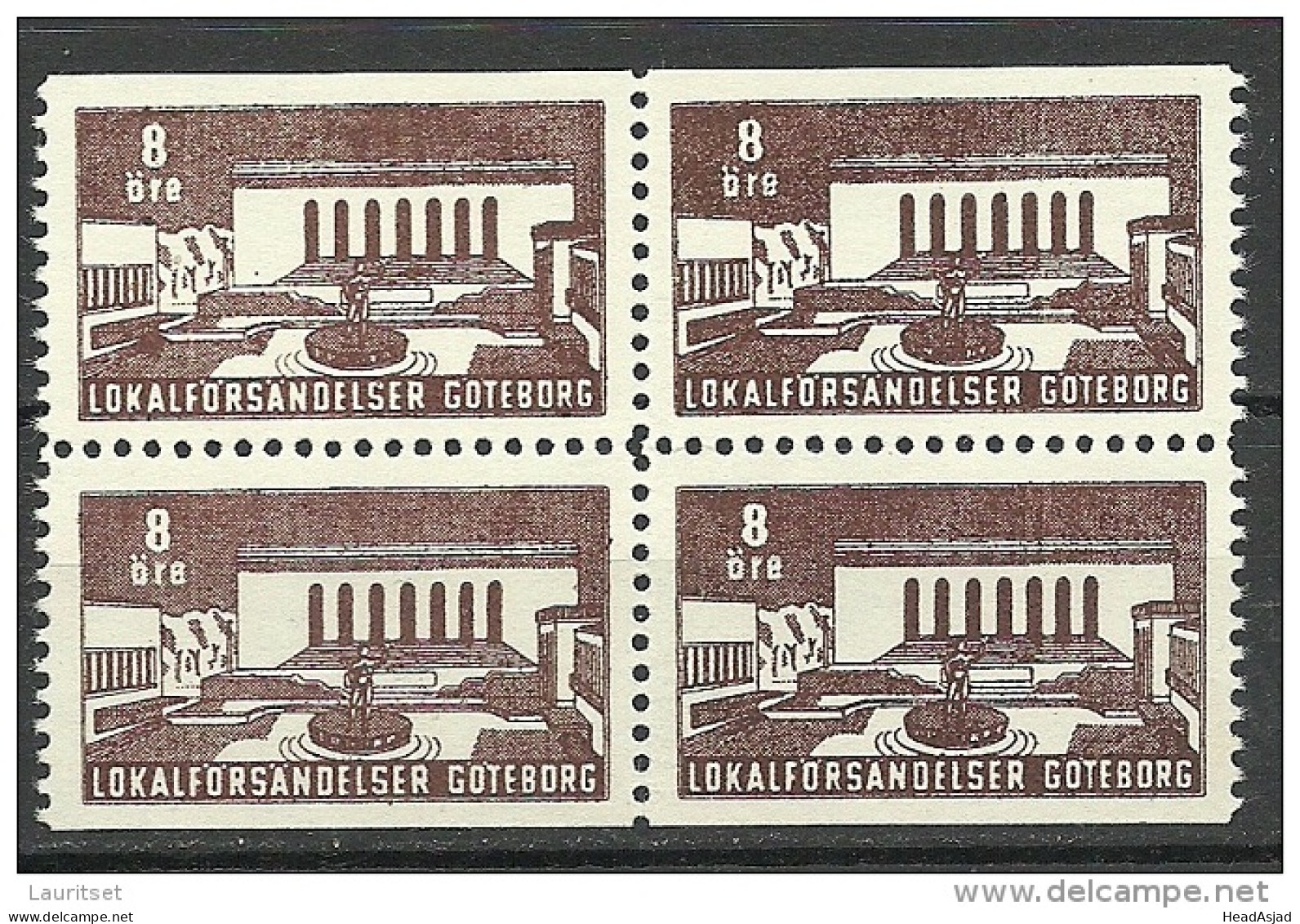 SCHWEDEN Sweden G√ñTEBORG Stadtpost Local City Post 4-block MNH - Emissions Locales