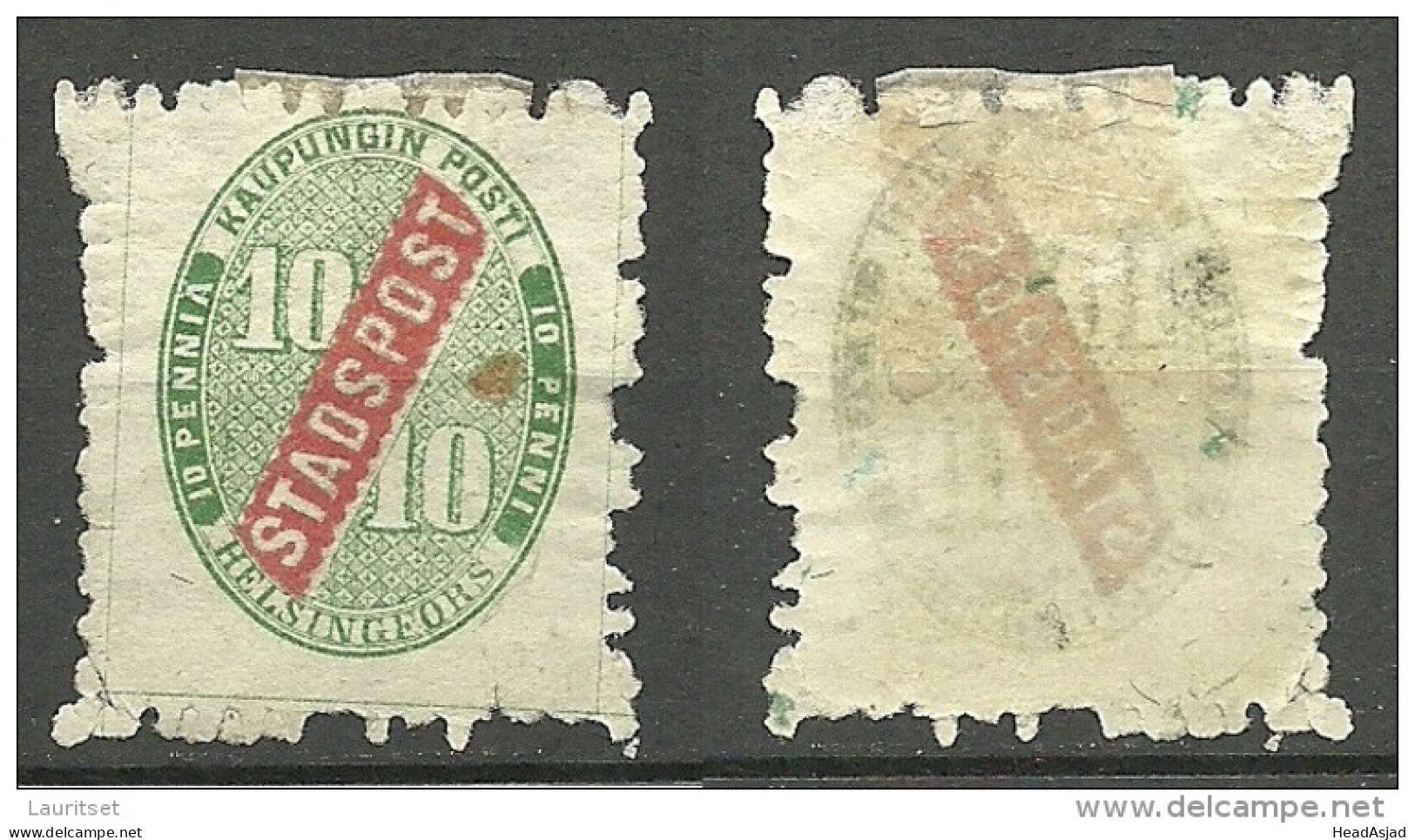 FINLAND HELSINKI 1866/68 Local City Post Stadtpost 10 Pen * - Local Post Stamps