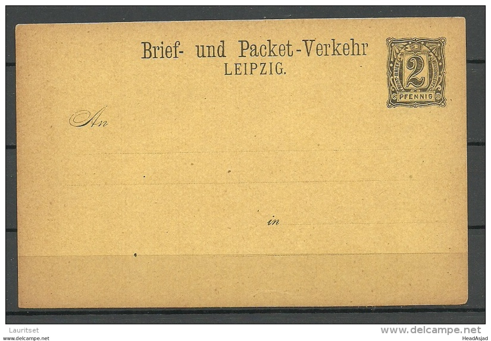 Deutschland Privatpost Ca 1880/90 Stadtpost LEIPZIG Ganzsache Local City Post Stationery Unbenutzt - Postes Privées & Locales