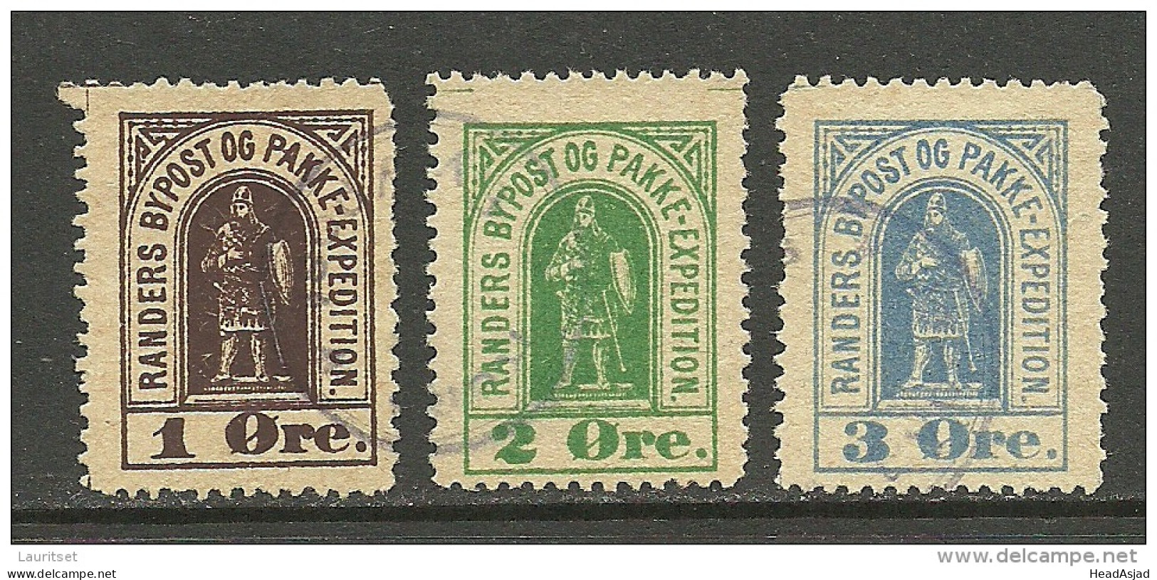 DENMARK 1887 RANDERS Lokalpost Local City Post 1 - 3 öre O - Ortsausgaben