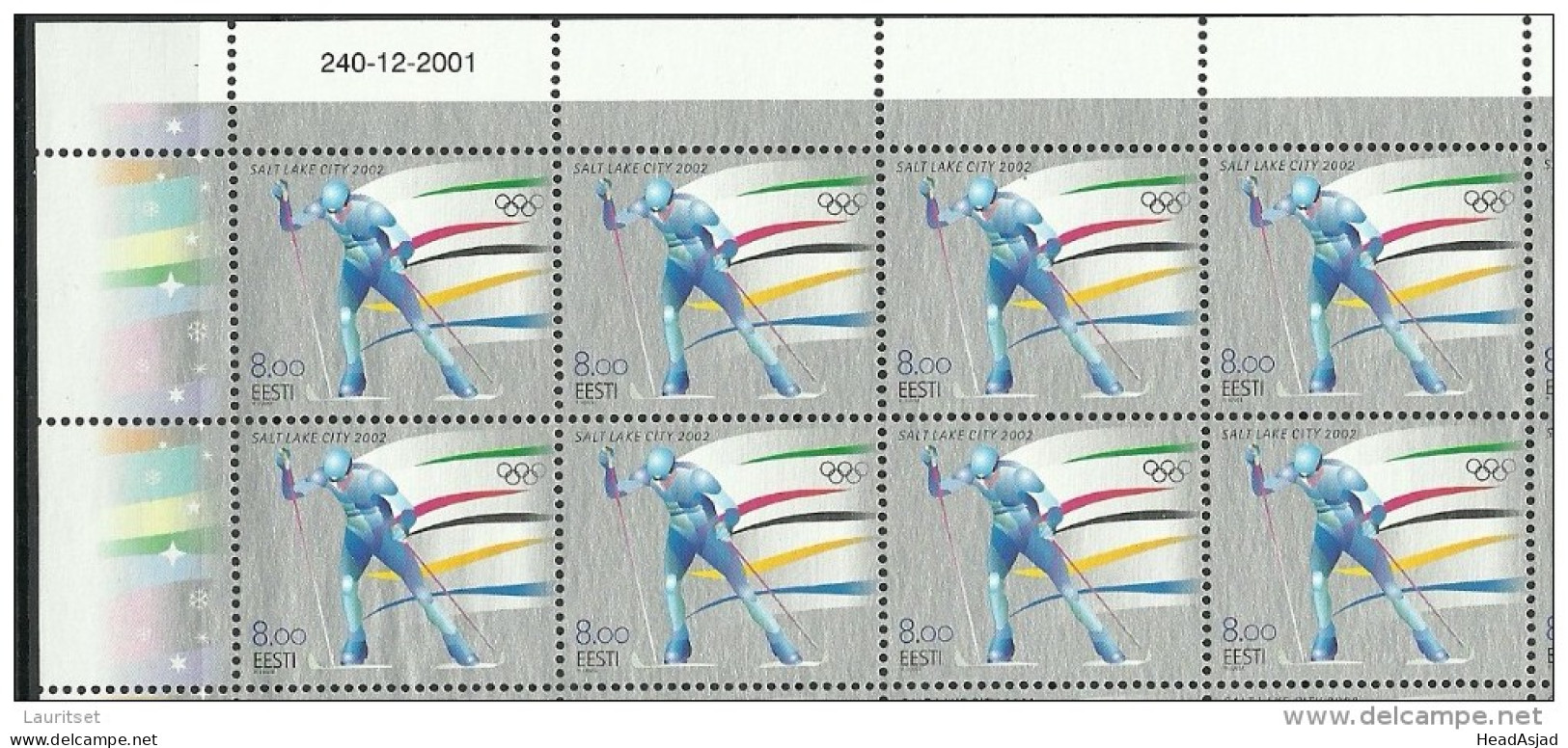 ESTLAND Estonia 2002 Olympic Games Salt Lake City MI 426 Complete Sheet !! MNH - Hiver 2002: Salt Lake City
