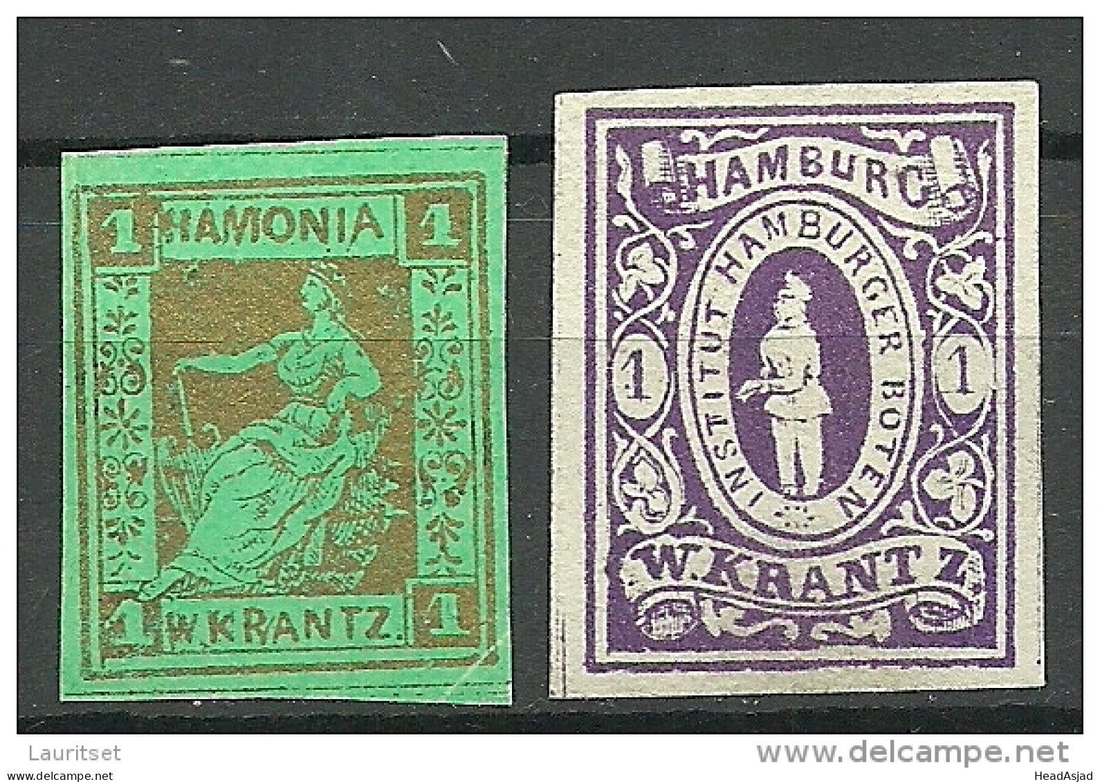 GERMANY PRIVATPOST Local City Post Hamburg Hamburger Boten W. KRANTZ - Postes Privées & Locales