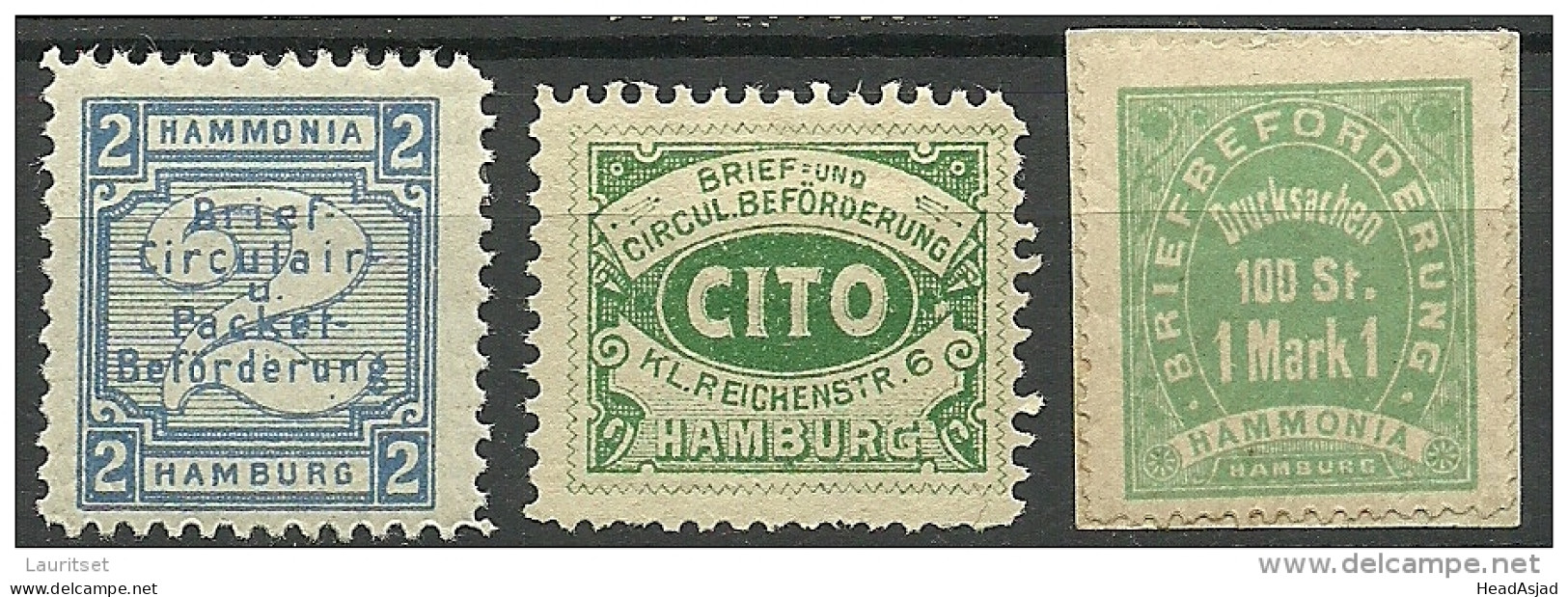 GERMANY Ca 1885/1895 Local City Post Stadtpost Courier Service HAMBURG Unused - Private & Local Mails