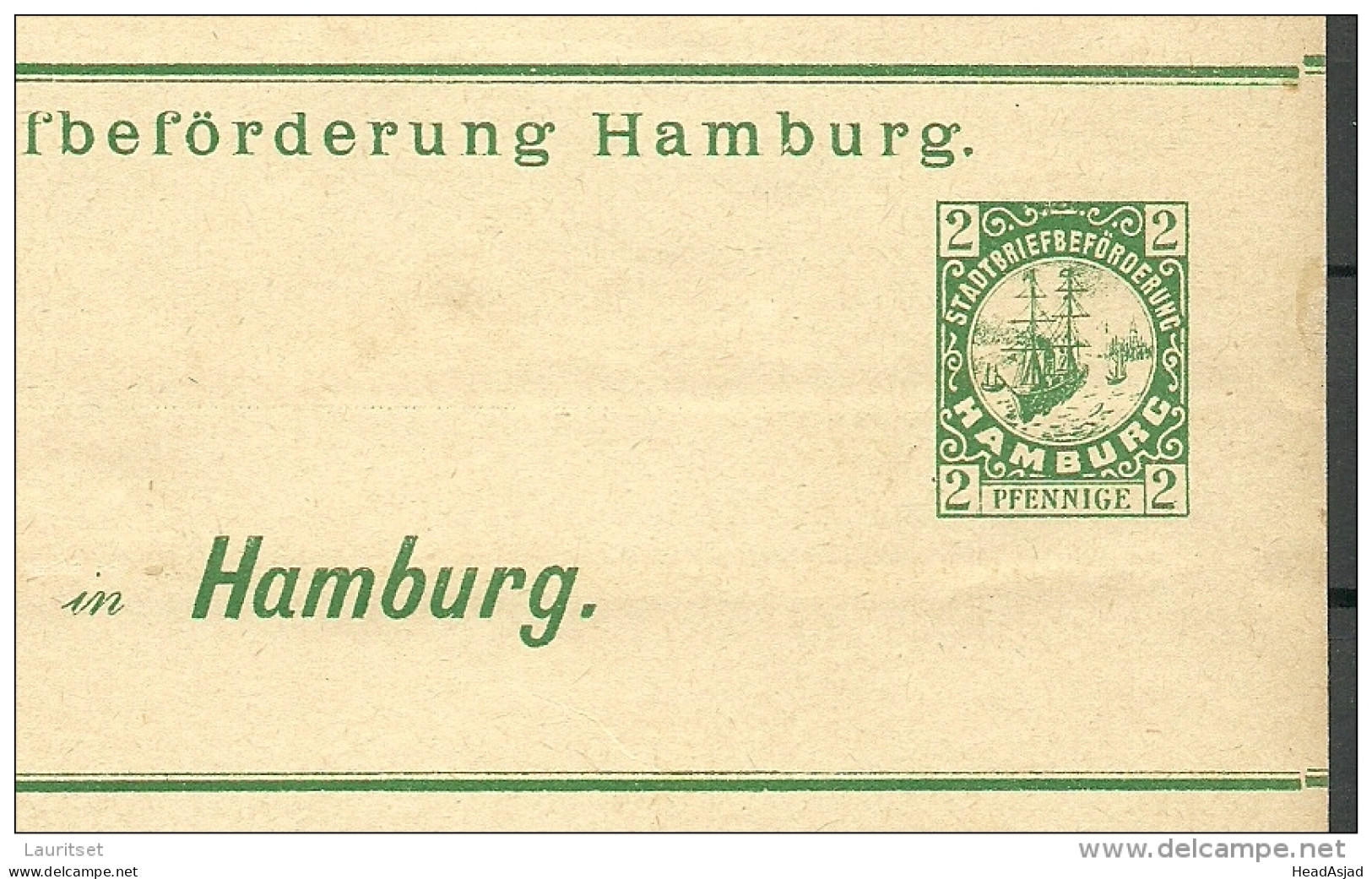 GERMANY Ca 1890 HAMBURG Local City Post Postal Stationery Ganzsache Privatpost Unused - Private & Local Mails