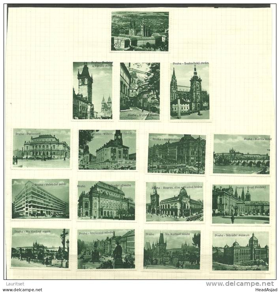 TSCHECHOSLOWAKEI Old Poster Stamps City Wiews On Page Ca 1920-1930 - Unused Stamps