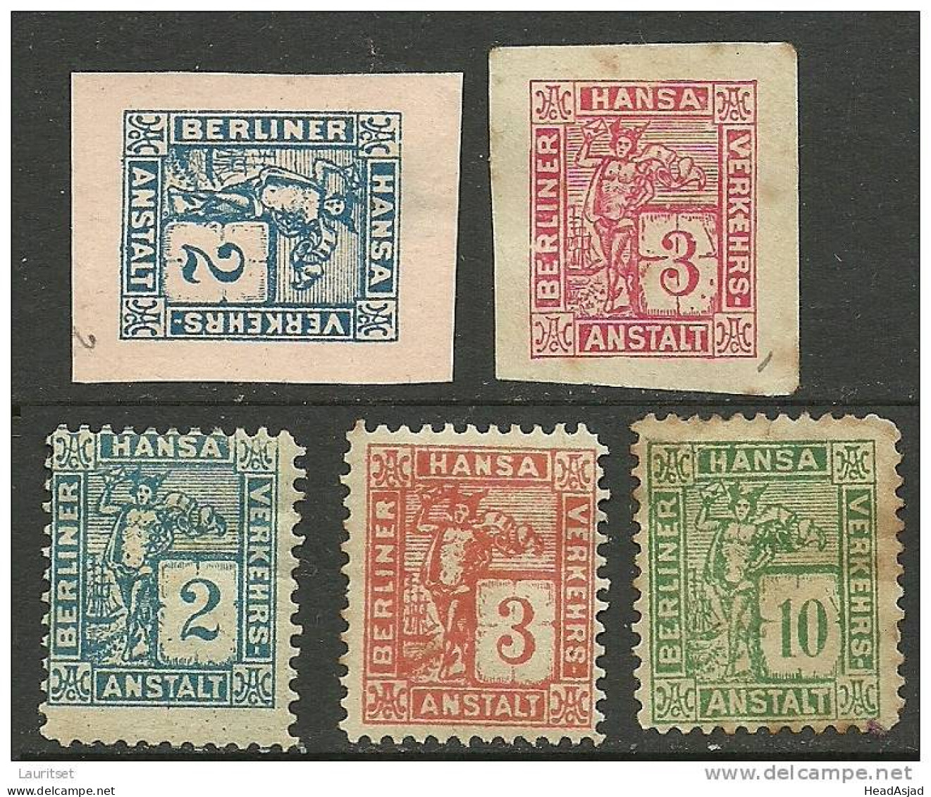 Deutschland Ca 1880 Local City Post Berlin Verkehrsanstalt Hansa Privatpost - Private & Local Mails