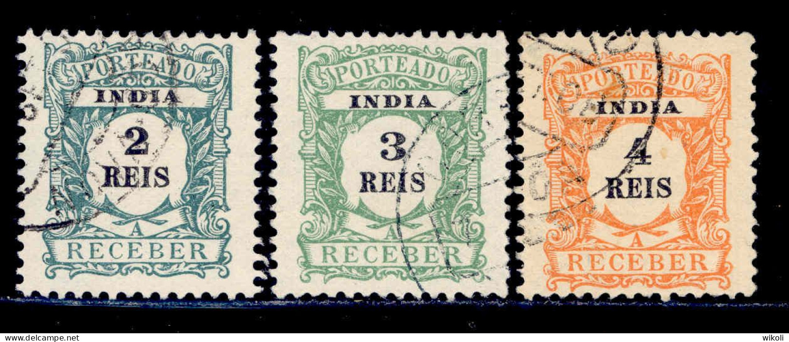 ! ! Portuguese India - 1904 Postage Due 2 To 4 R - Af. P01 To 03 - Used - Inde Portugaise